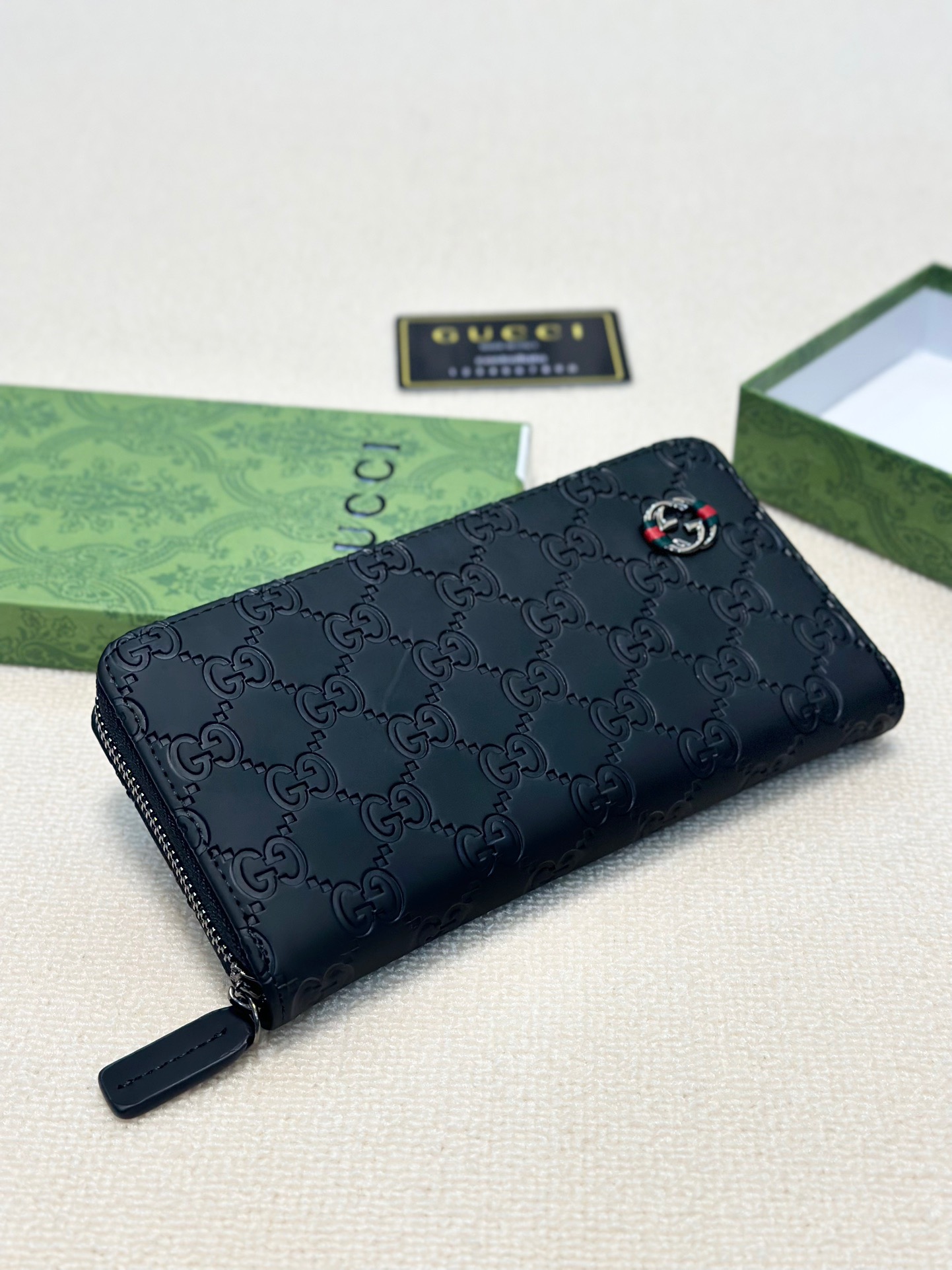 Gucci Black Embossed Leather Zip Around Wallet 20x10cm 8 i1746629556023 3695 0 6