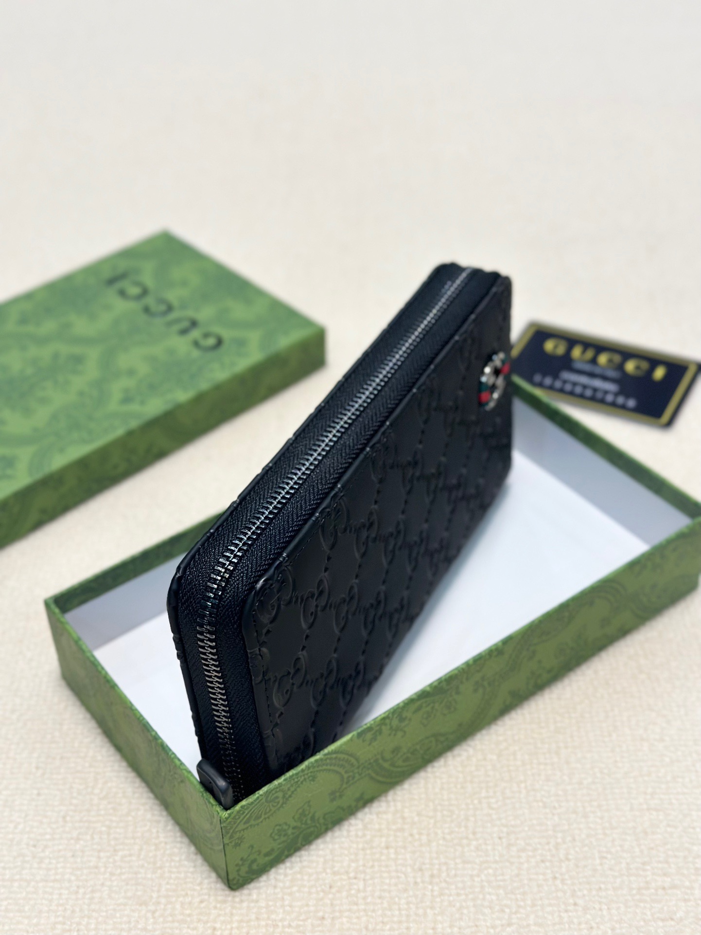 Gucci Black Embossed Leather Zip Around Wallet 20x10cm 4 i1746629556023 4549 0 2