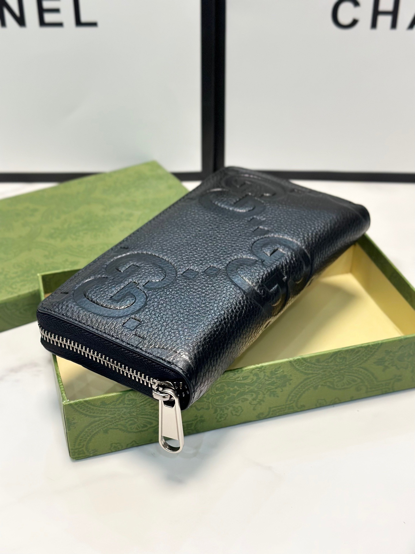 Gucci Black Leather Zip Around Wallet, 19x10cm, Fashionable and Practical 3 i1746629986895 9326 0 1