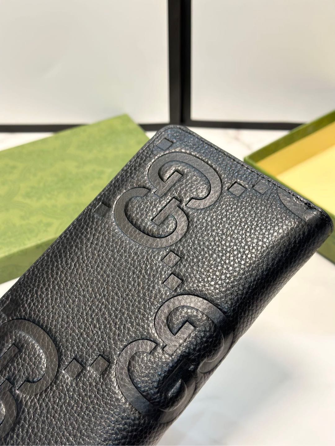 Gucci Black Leather Zip Around Wallet, 19x10cm, Fashionable and Practical 6 i1746629990501 2206 0 4