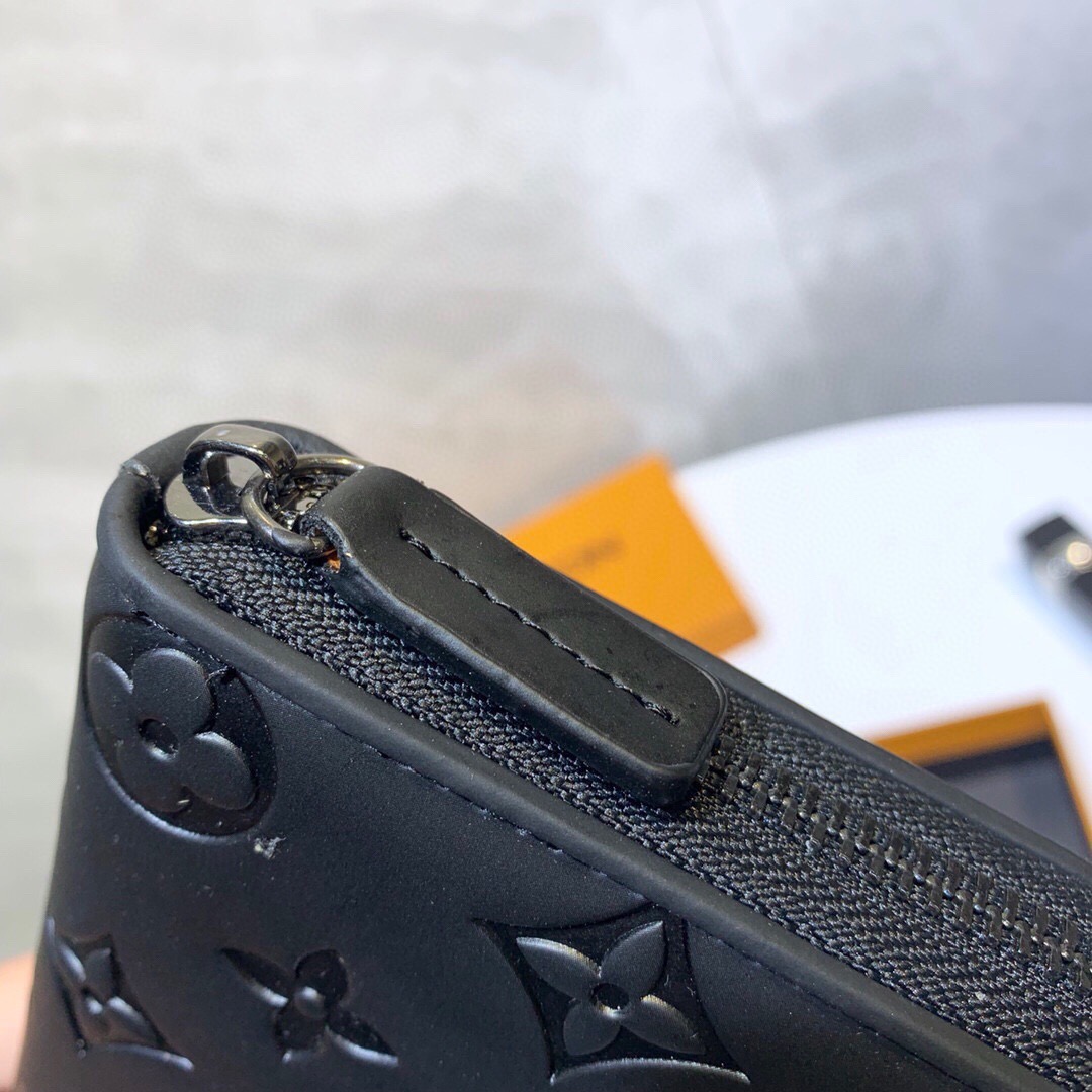 LV新作男士手包 ブラック 色 21x11cm - 高級感あふれる牛皮製