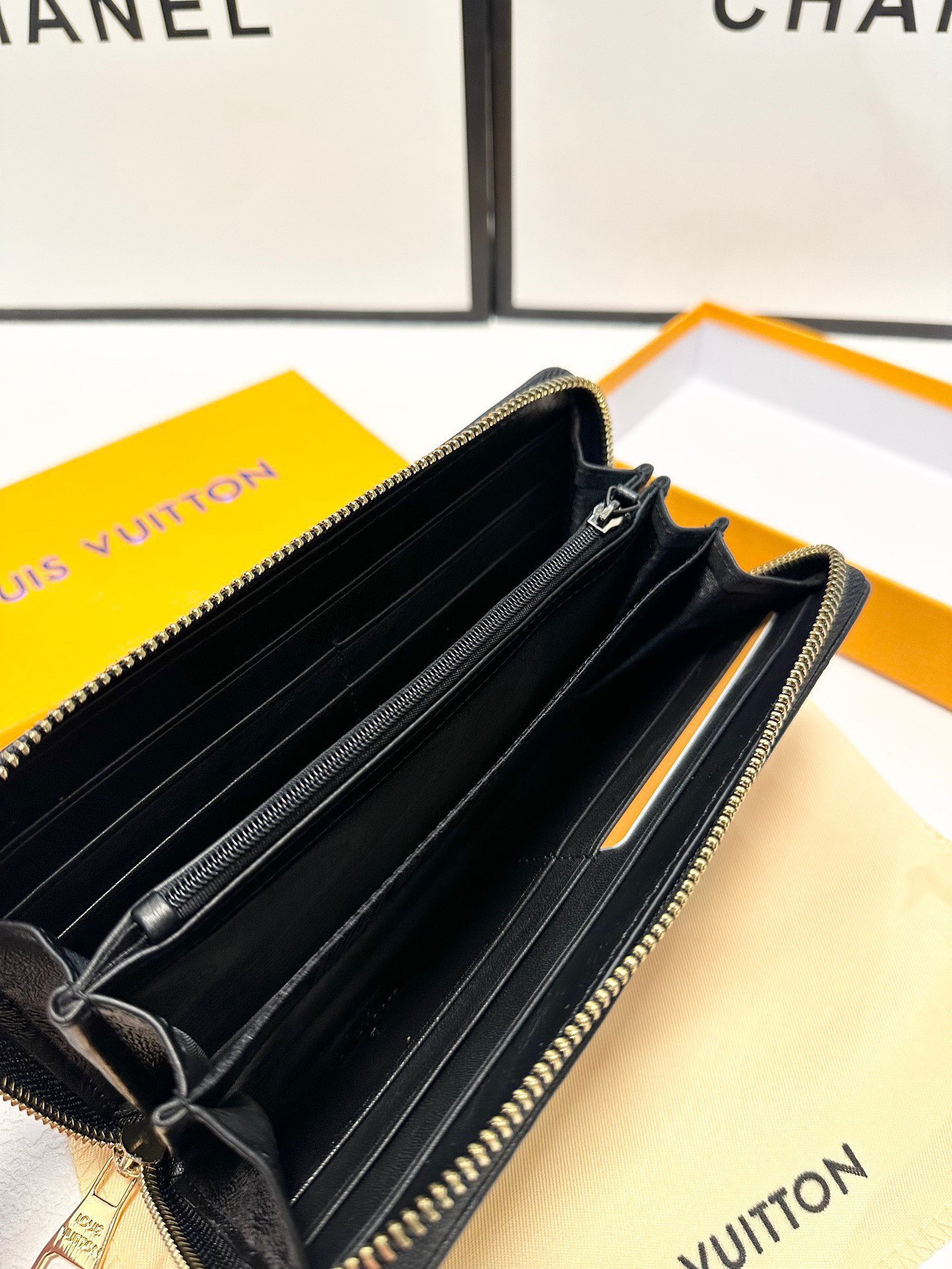 LV新款男士手包 ブラック 20x10cm 高級本革製