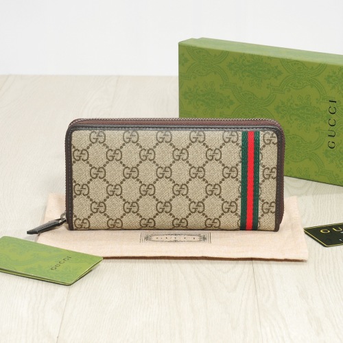 Gucci Zip Around Wallet Supreme Canvas with Stripe, Large Capacity 1 Gucci Zip Around Wallet Supreme Canvas with Stripe, Large Capacity
