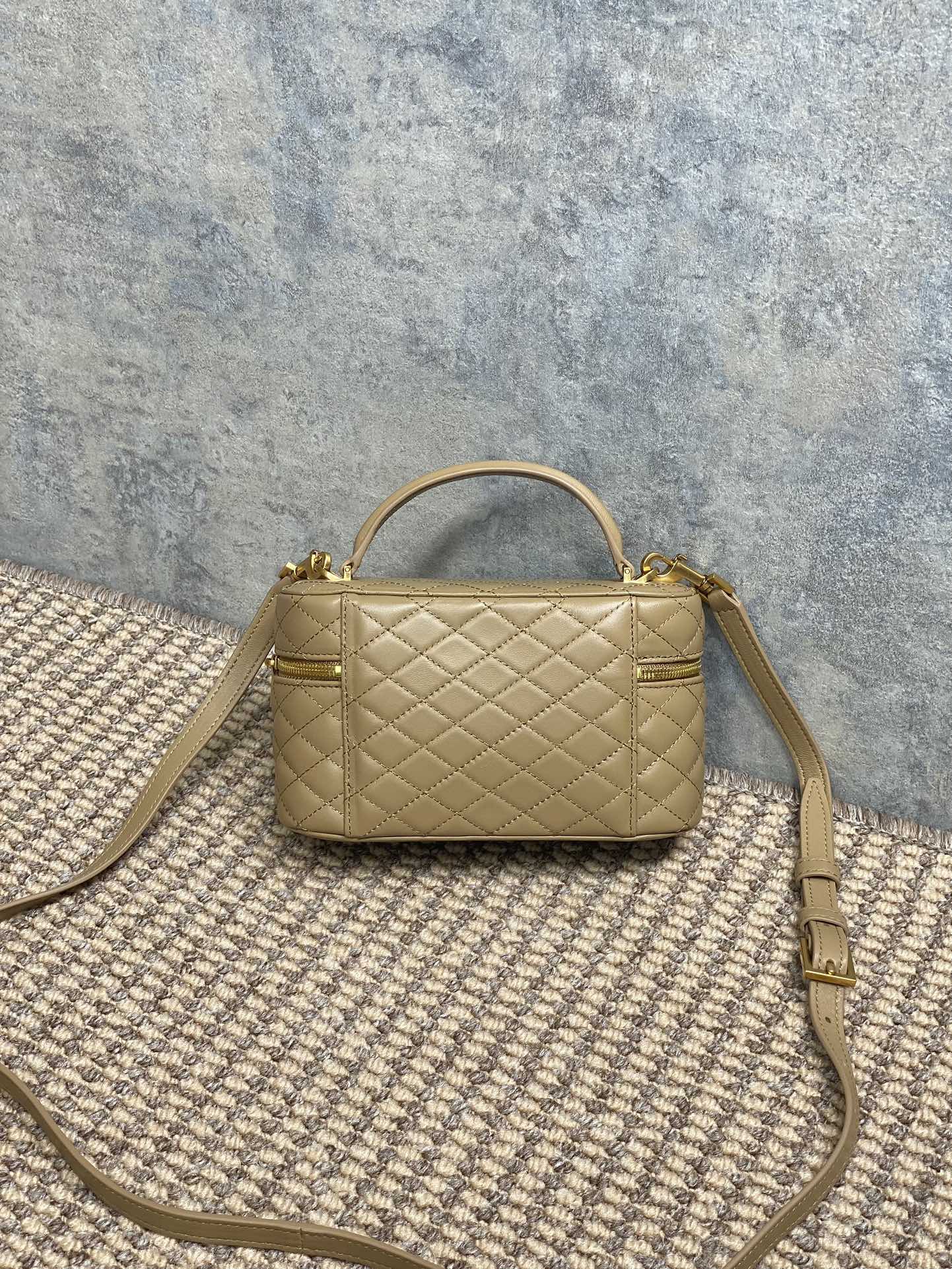YSL Style Beige Leather Crossbody Bag Lookbook Reference image 2