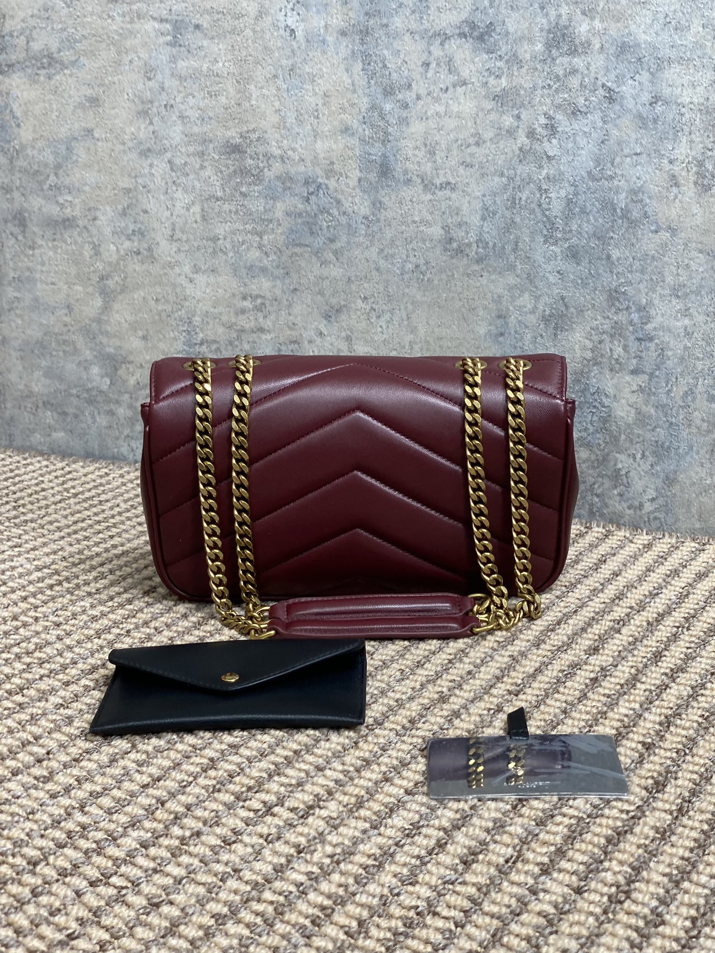 YSL Style Red Leather Card Holder Lookbook Reference image 2