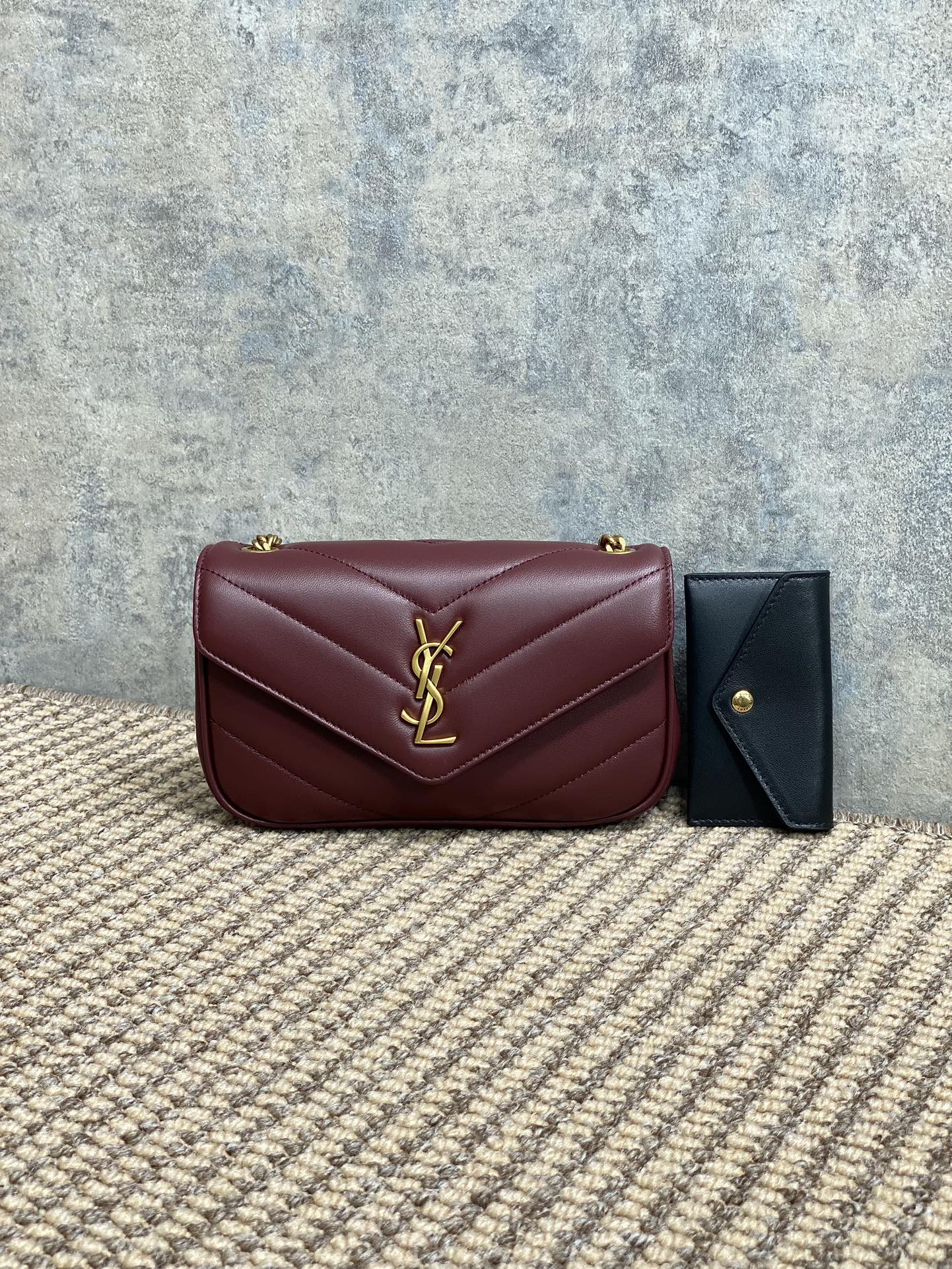 YSL Style Red Leather Card Holder Lookbook Reference image 1