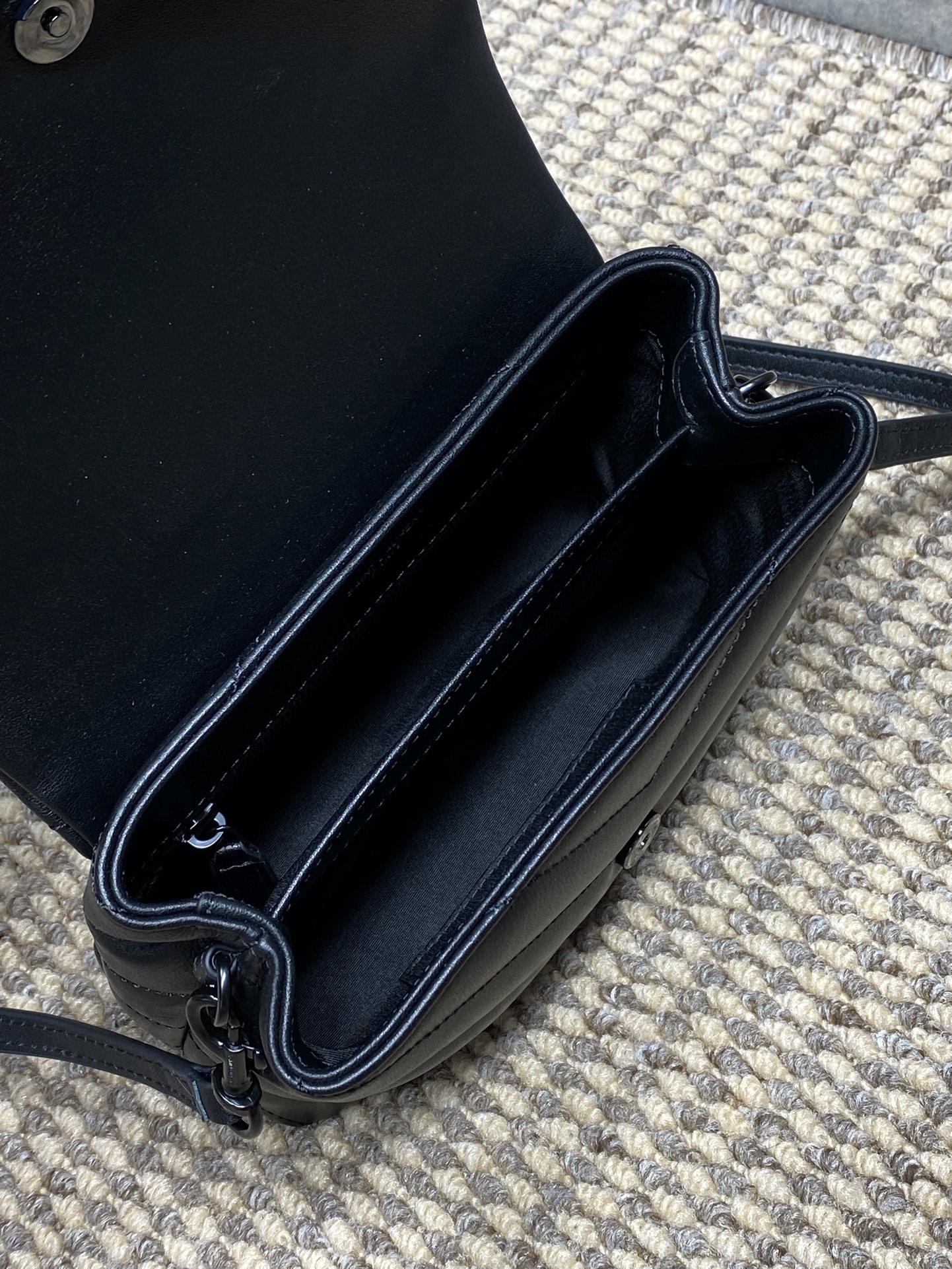 YSL V-Quilted Leather Flap Crossbody Bag