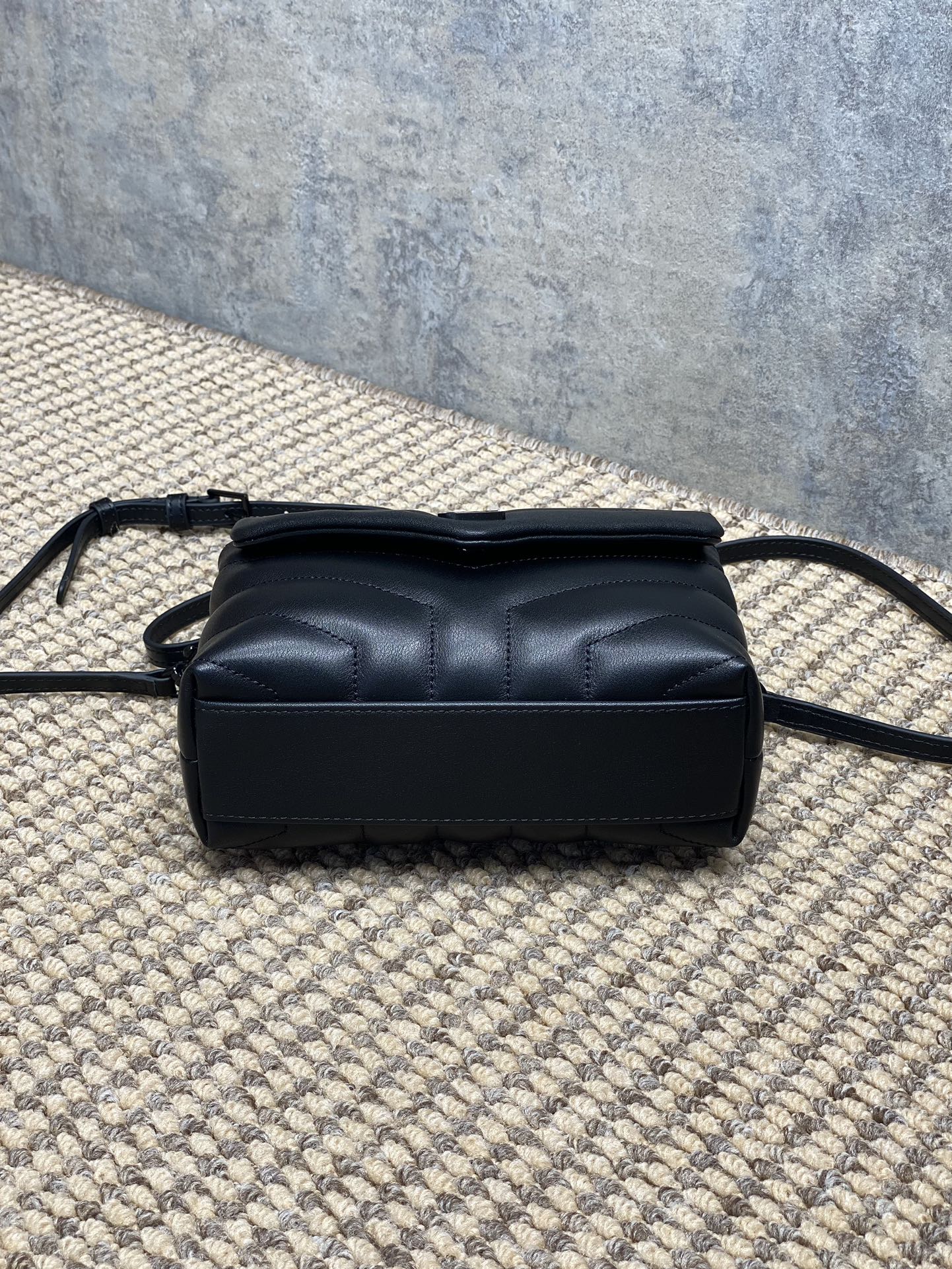 YSL V-Quilted Leather Flap Crossbody Bag