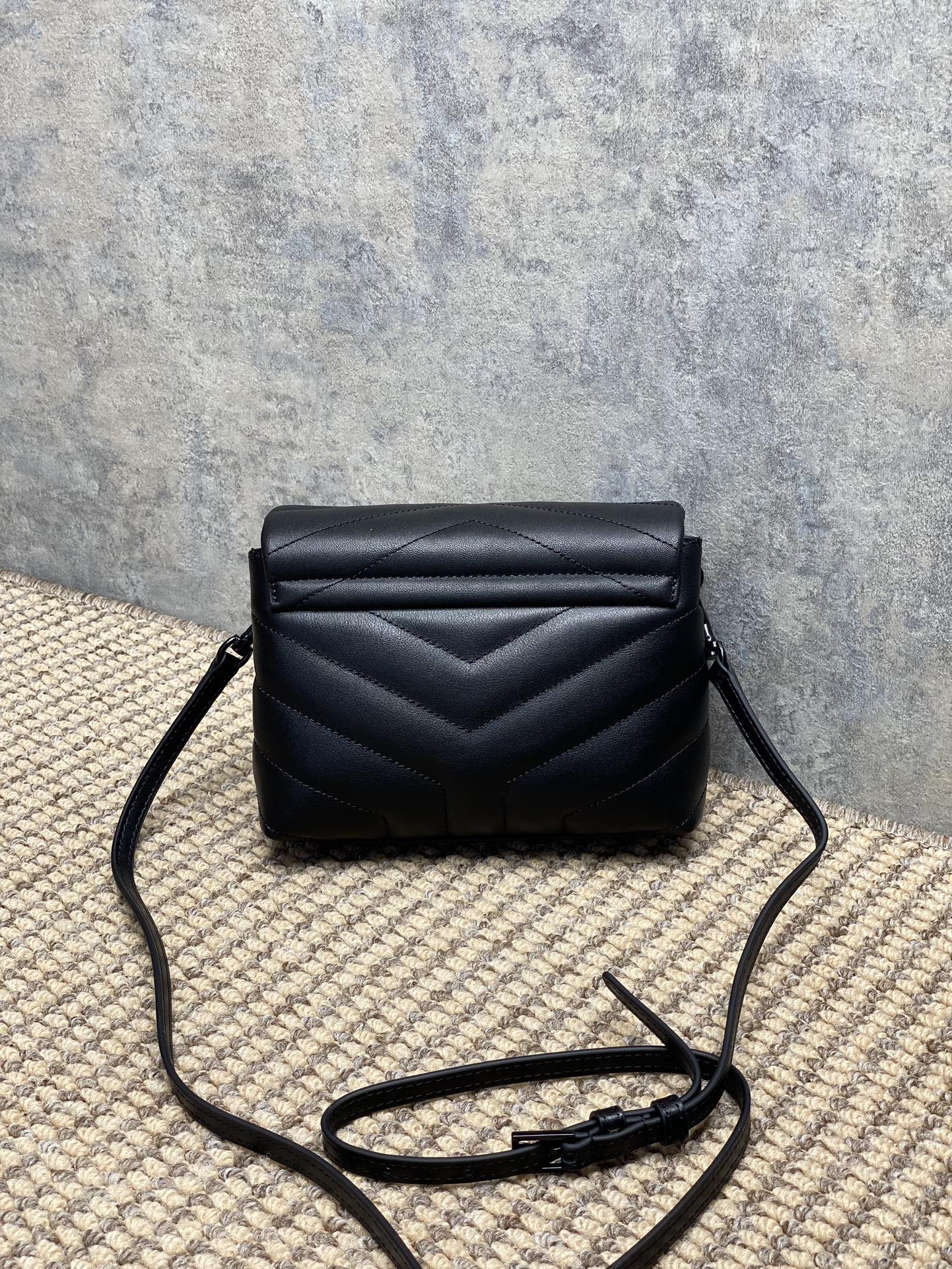 YSL V-Quilted Leather Flap Crossbody Bag