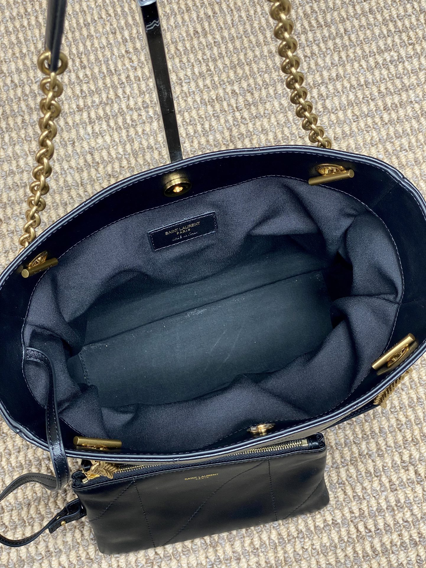 YSL Style Black Leather Chain Bag Bags Chain Bag detail image 9 from source 763059