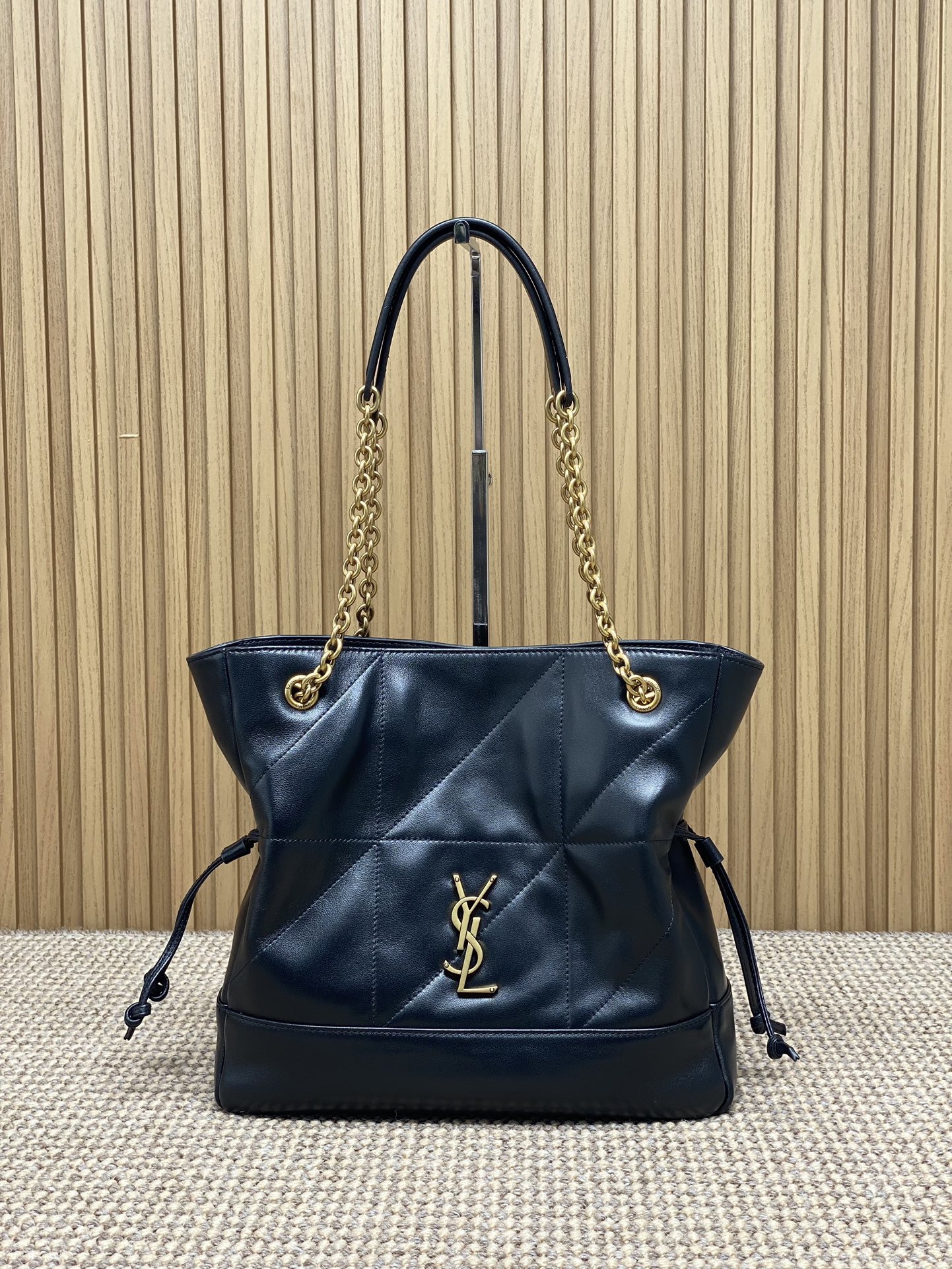 YSL Style Black Leather Chain Bag Lookbook Reference image 1