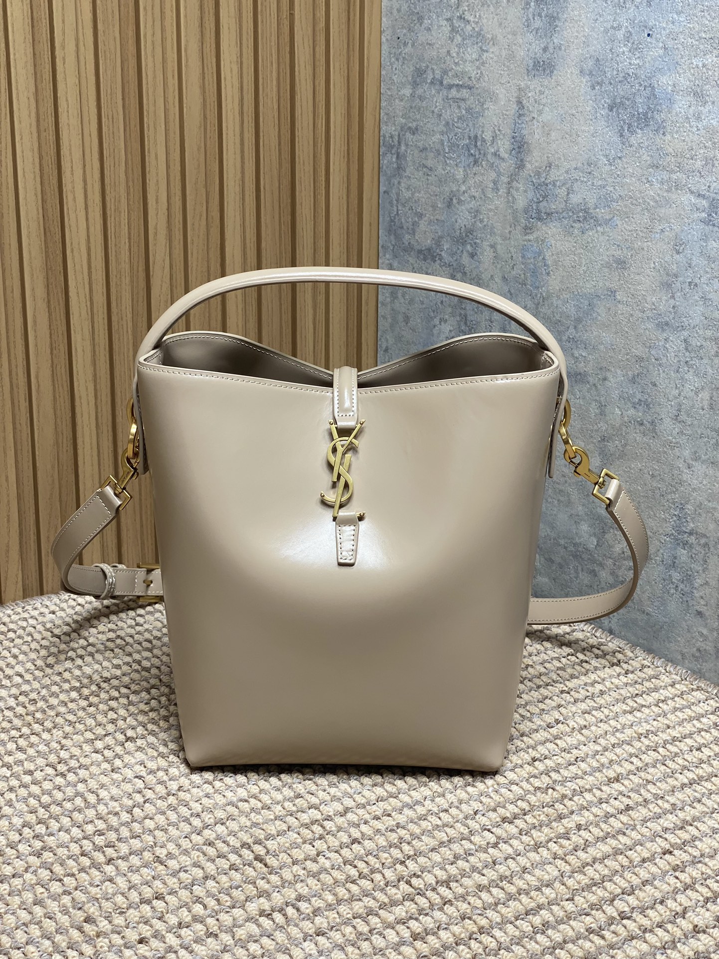 YSL Style Beige Leather Crossbody Bag Lookbook Reference image 1