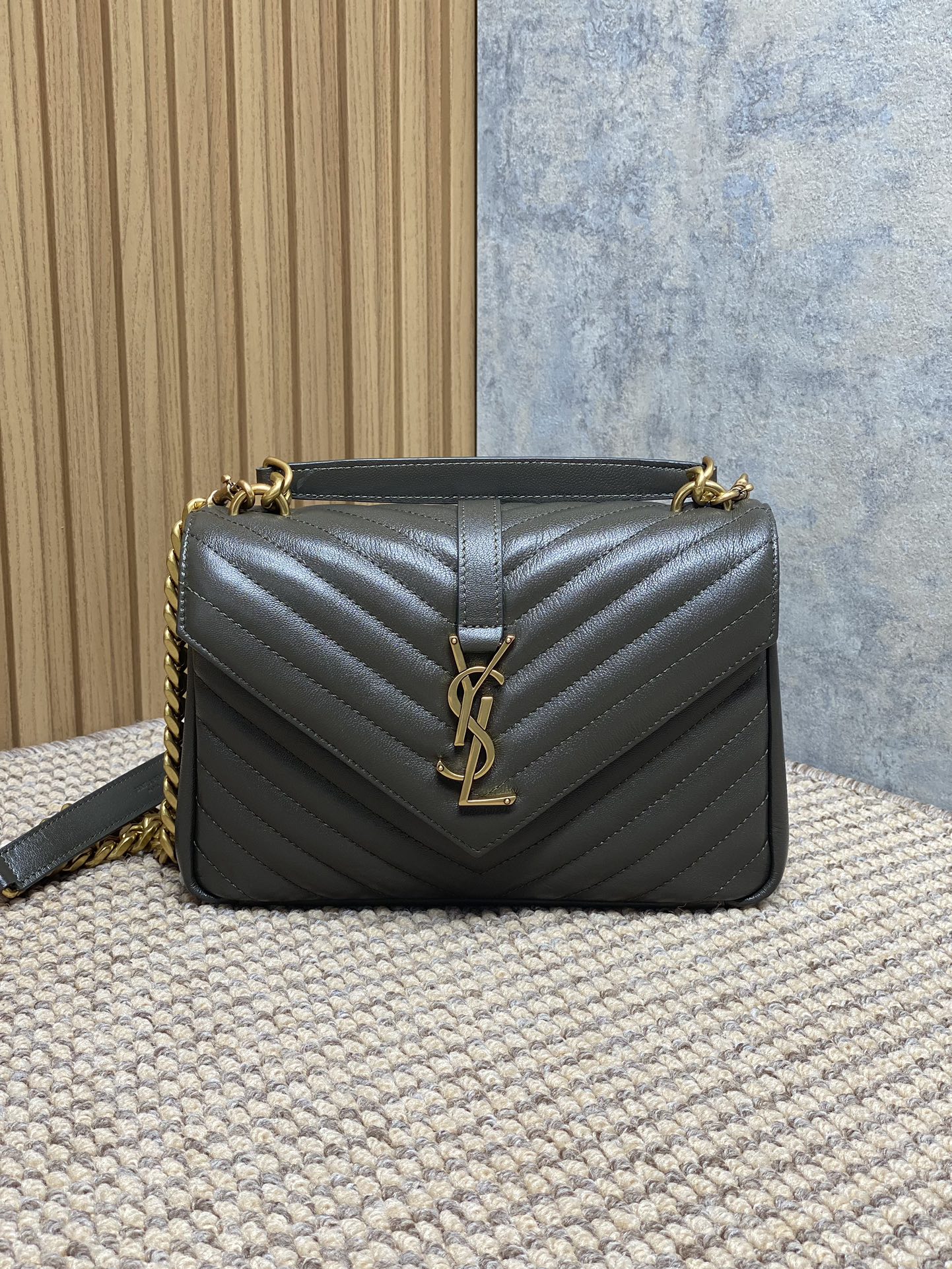YSL Style Green Leather Messenger Bag Lookbook Reference image 1