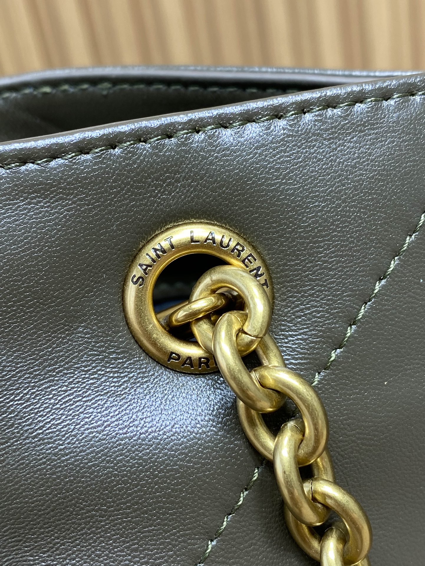 YSL Style Green Leather Chain Bag Bags Chain Bag detail image 5 from source 763060