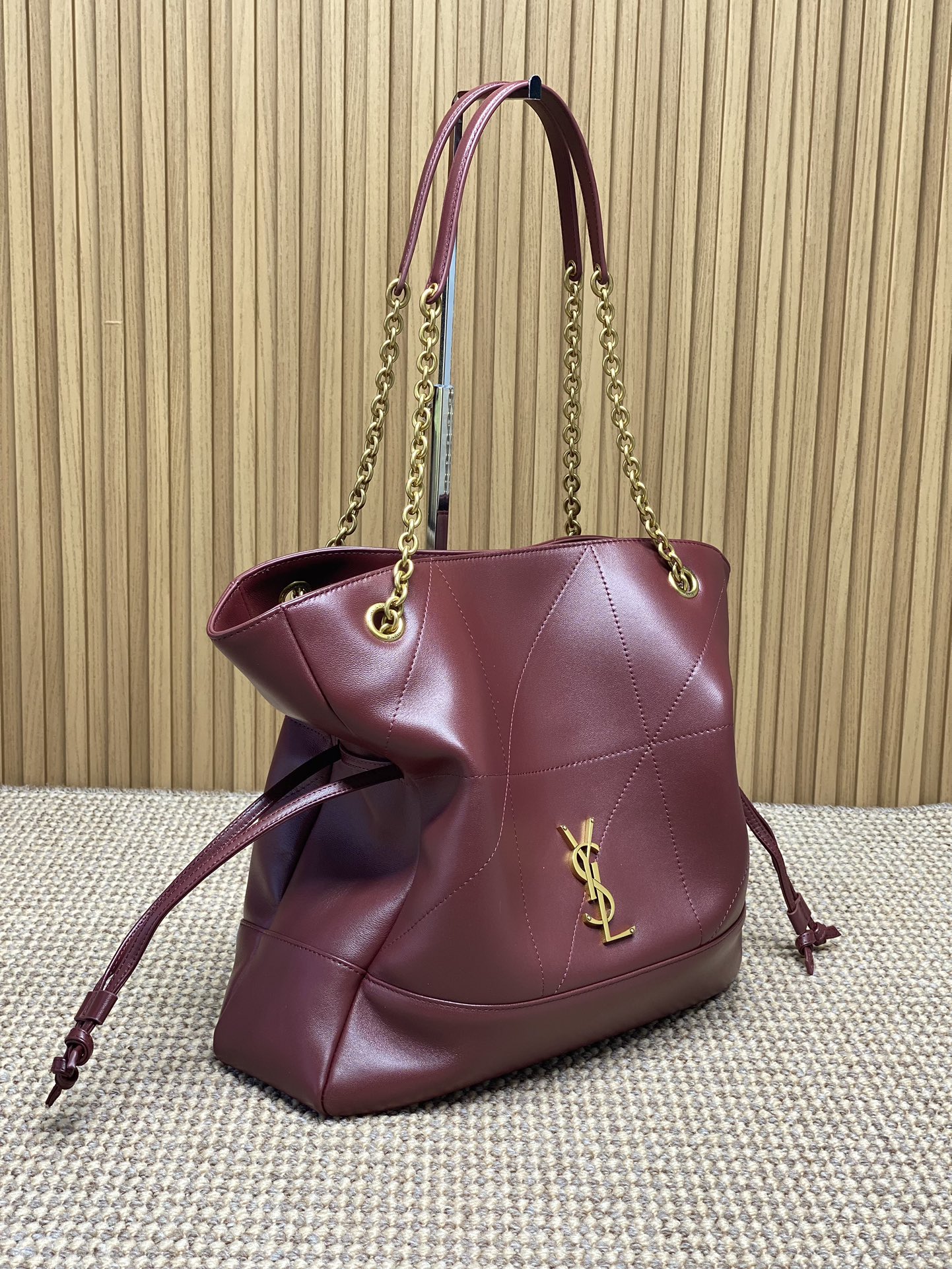YSL Style Red Leather Chain Bag Lookbook Reference image 2