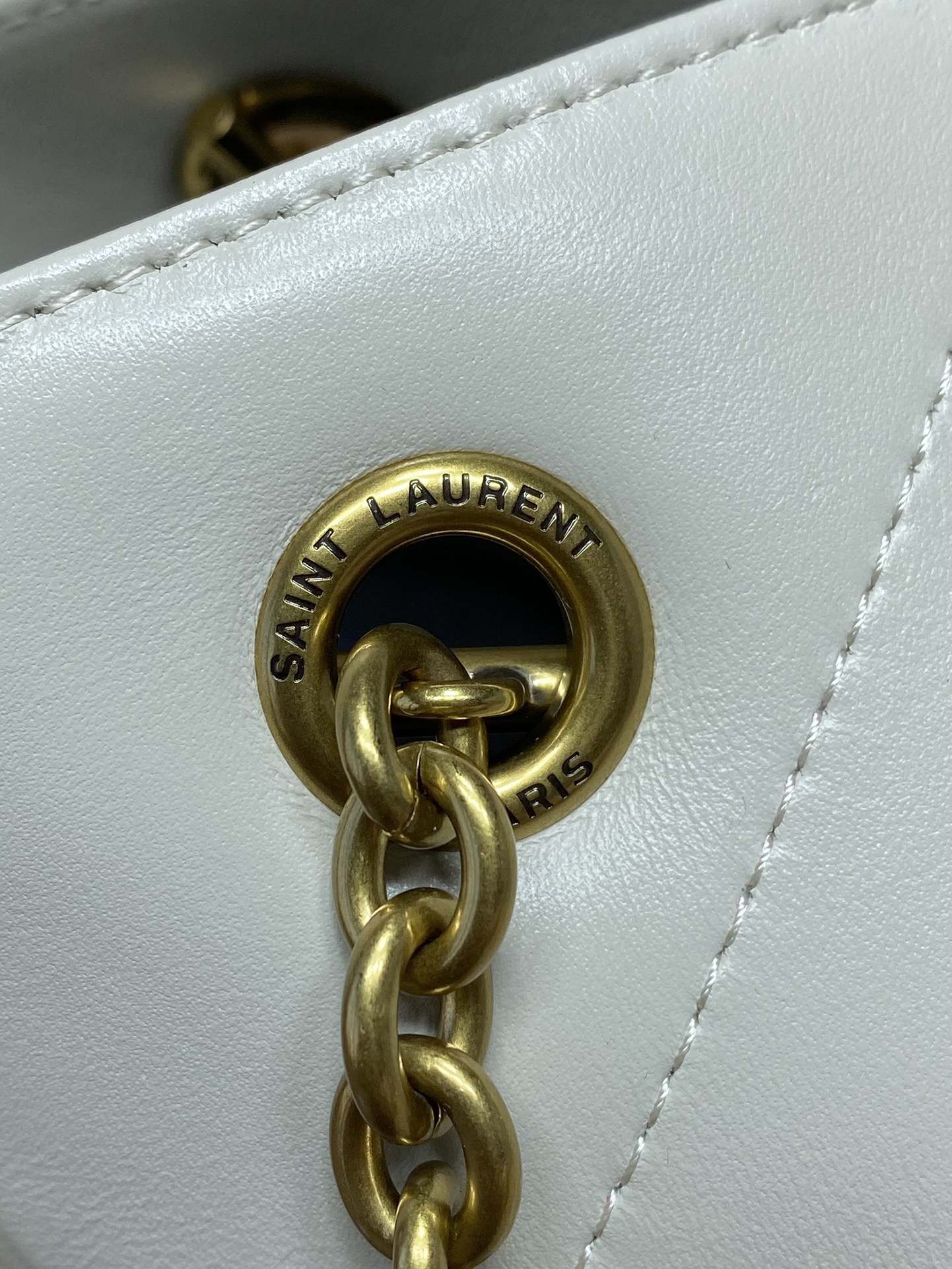 YSL Style White Leather Chain Bag style reference detail image 6 from source 763073