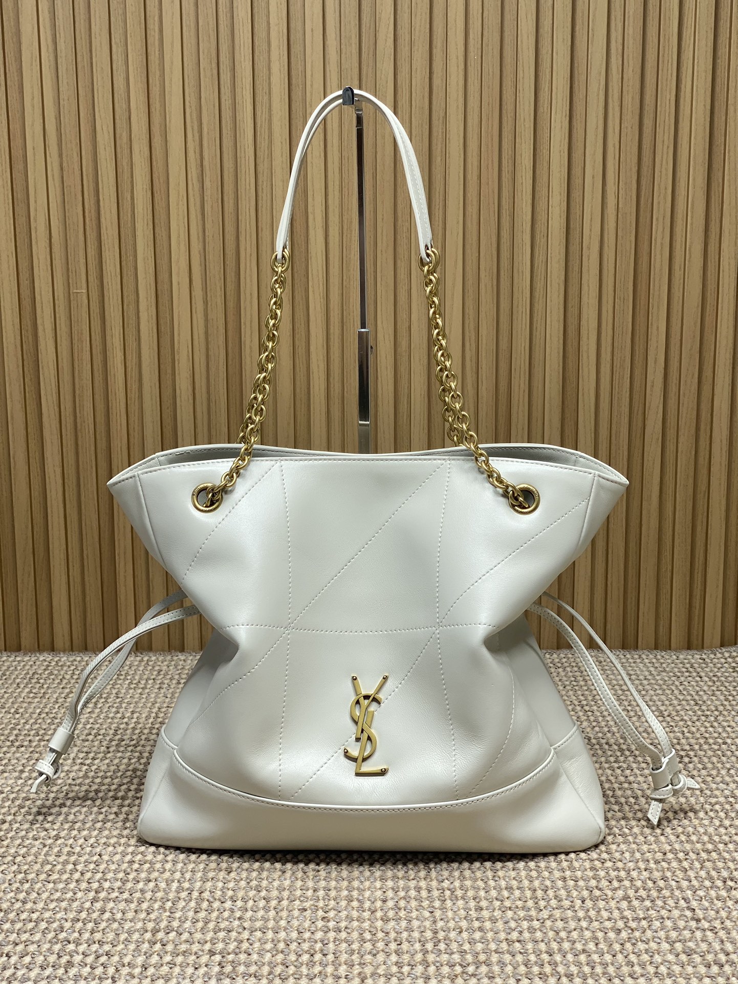 YSL Style White Leather Chain Bag Lookbook Reference image 1