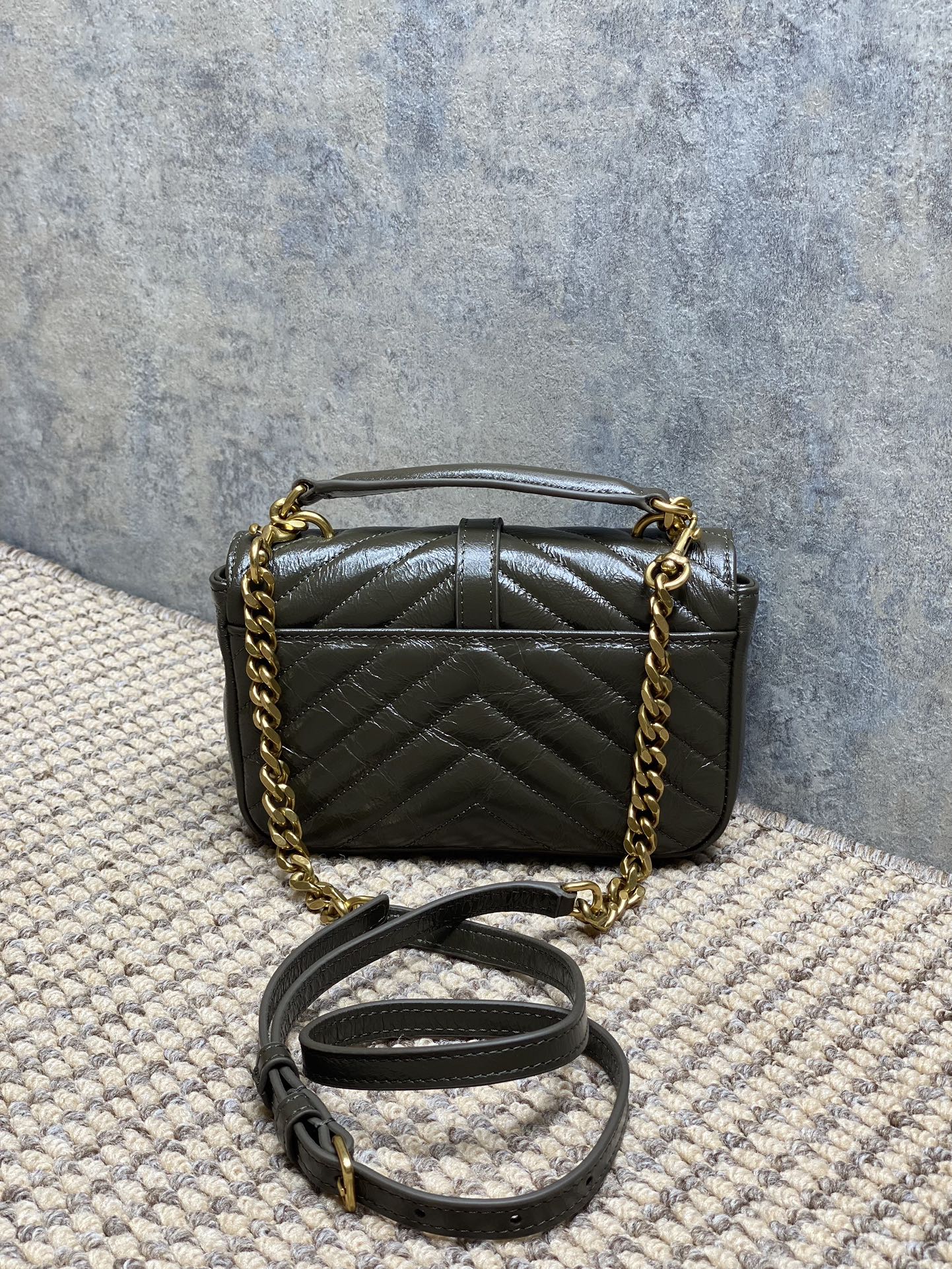 YSL Style Leather Chain Bag Lookbook Reference image 2