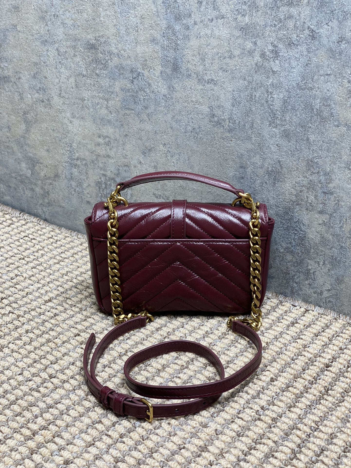 YSL Style Leather Chain Bag Lookbook Reference image 2