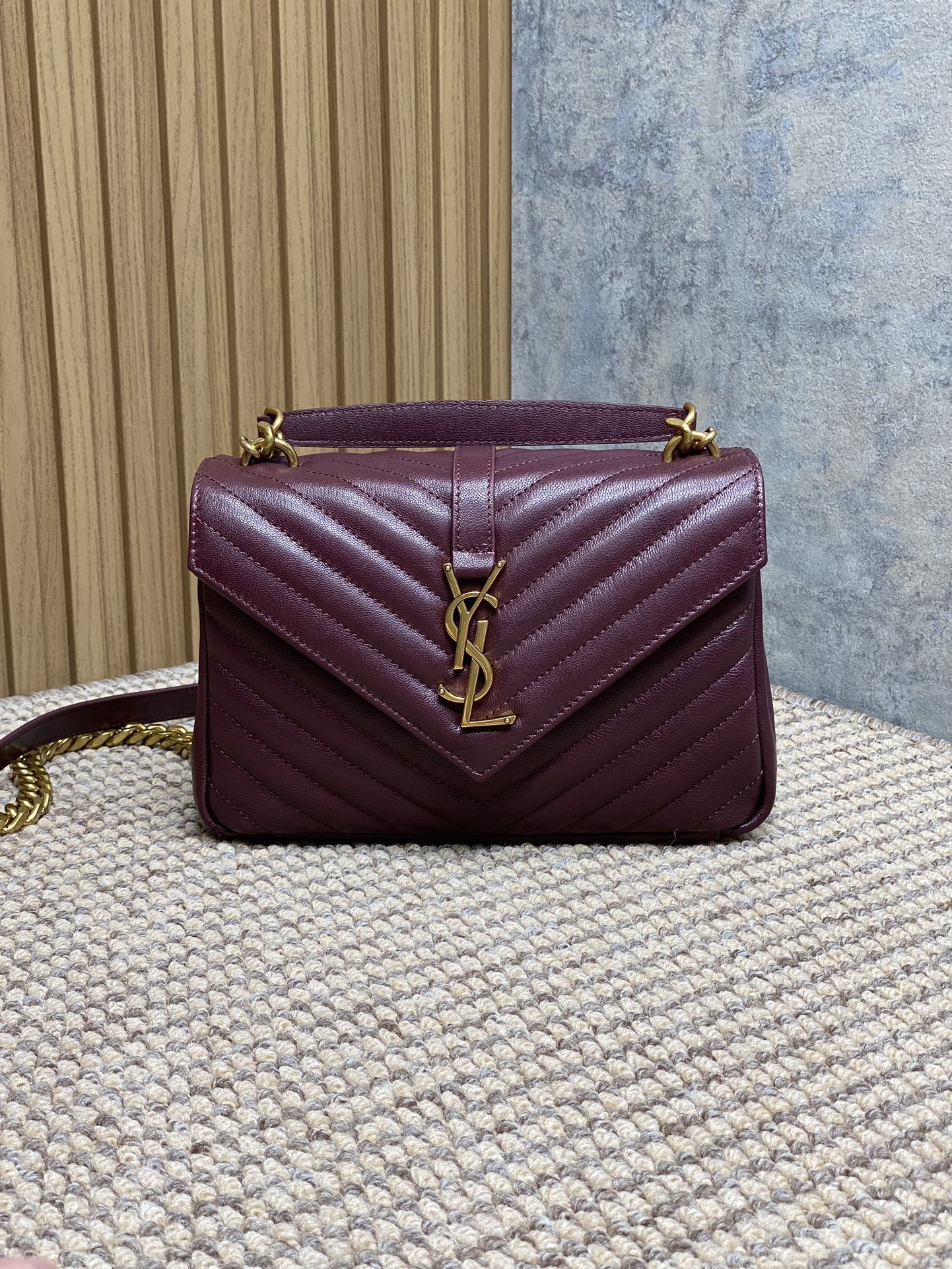 YSL Style Red Leather Messenger Bag Lookbook Reference image 1