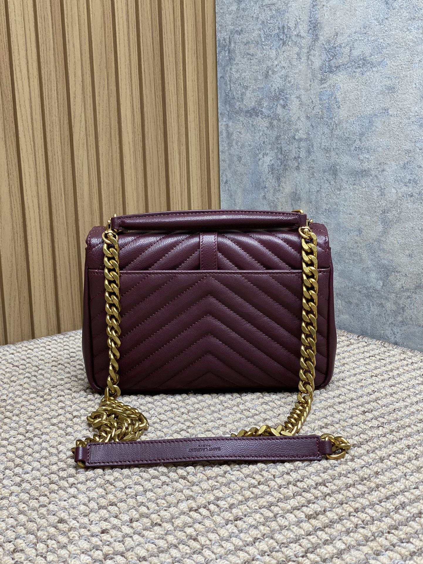 YSL Style Red Leather Messenger Bag Lookbook Reference image 2