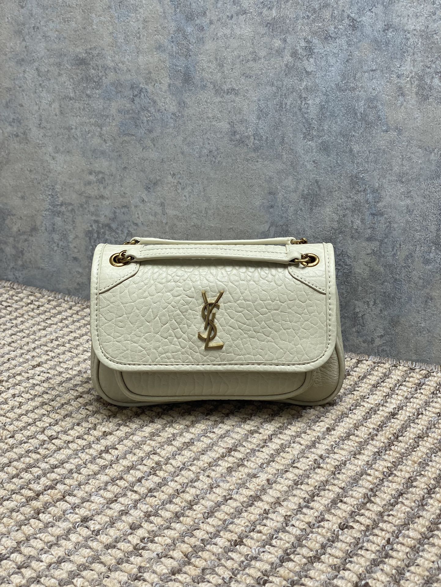 YSL Style White Leather Chain Bag Lookbook Reference image 1