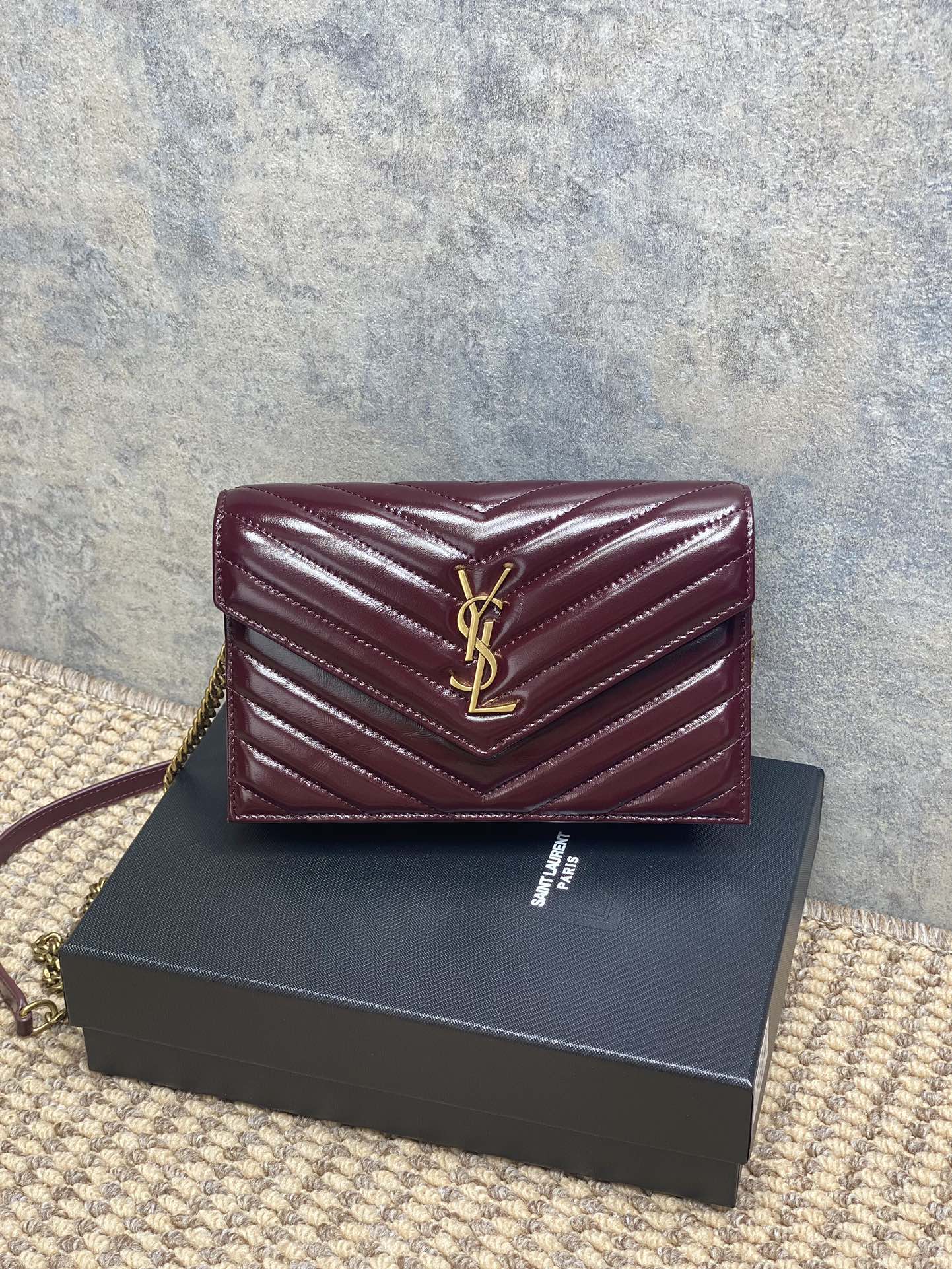YSL Style Leather Chain Bag Lookbook Reference image 2