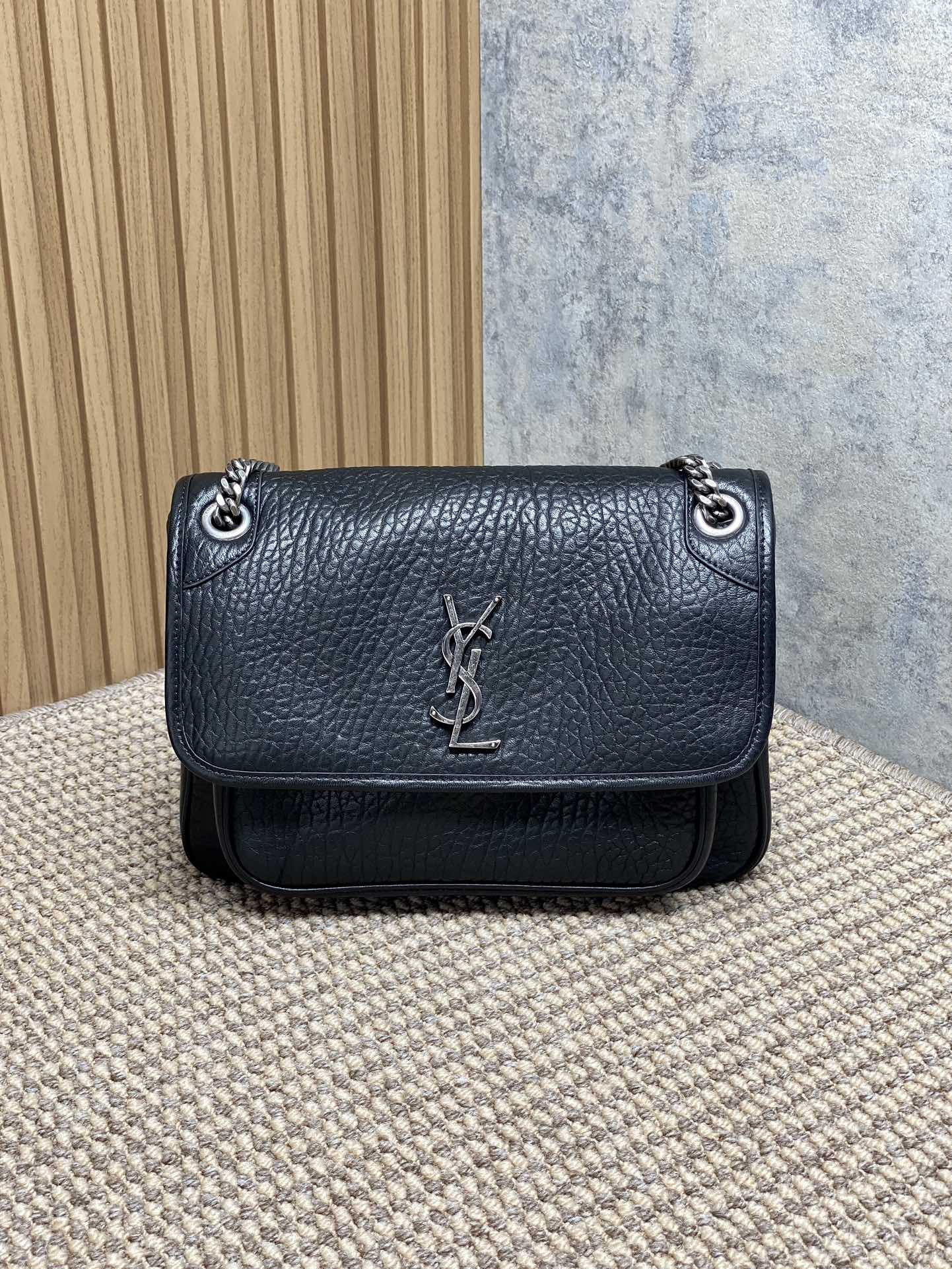 YSL Style Leather Chain Bag Lookbook Reference image 1