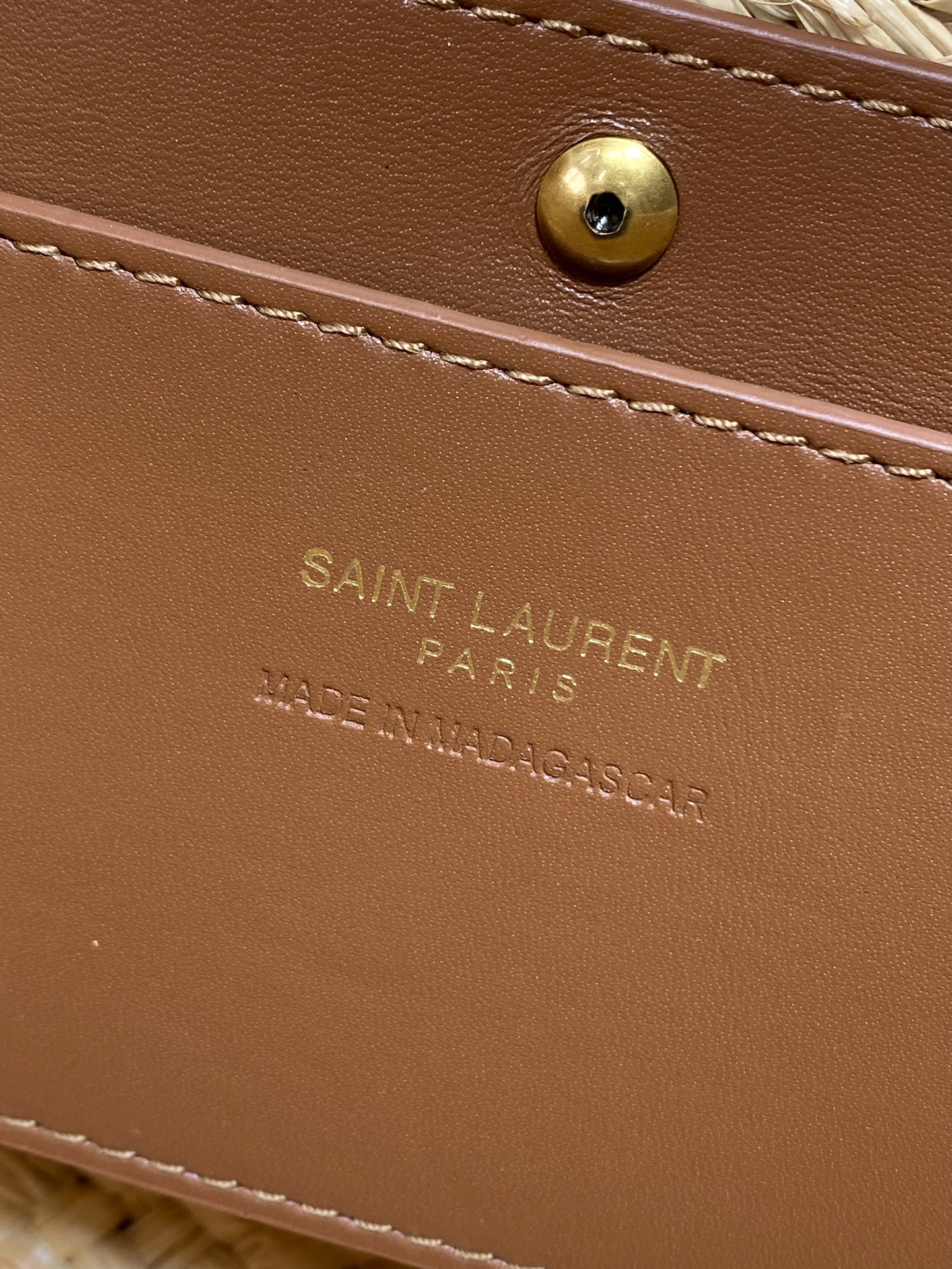 YSL Raffia Basket Chain Shoulder Bag