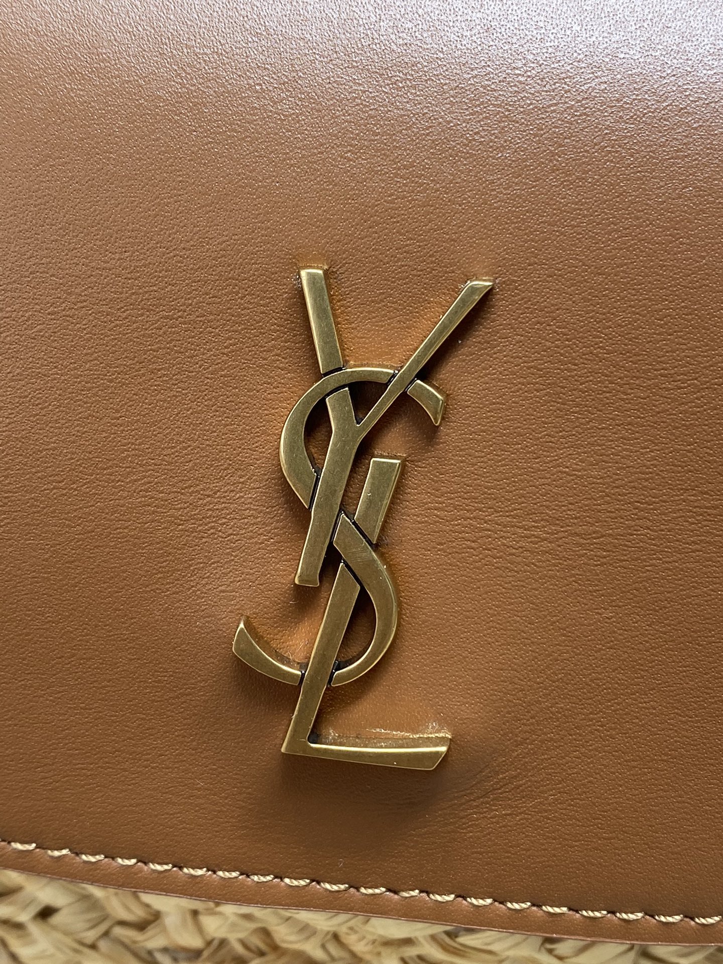 YSL Raffia Basket Chain Shoulder Bag