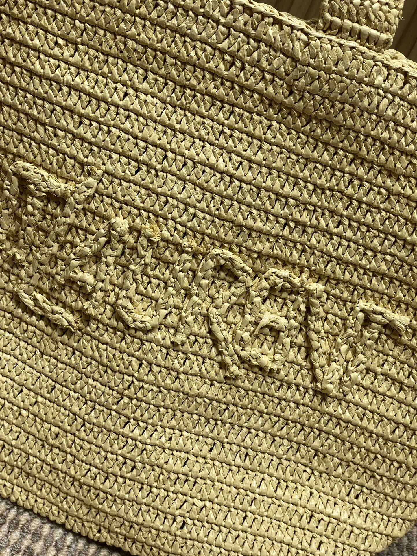 YSL Raffia Saint Laurent Logo Tote Bag