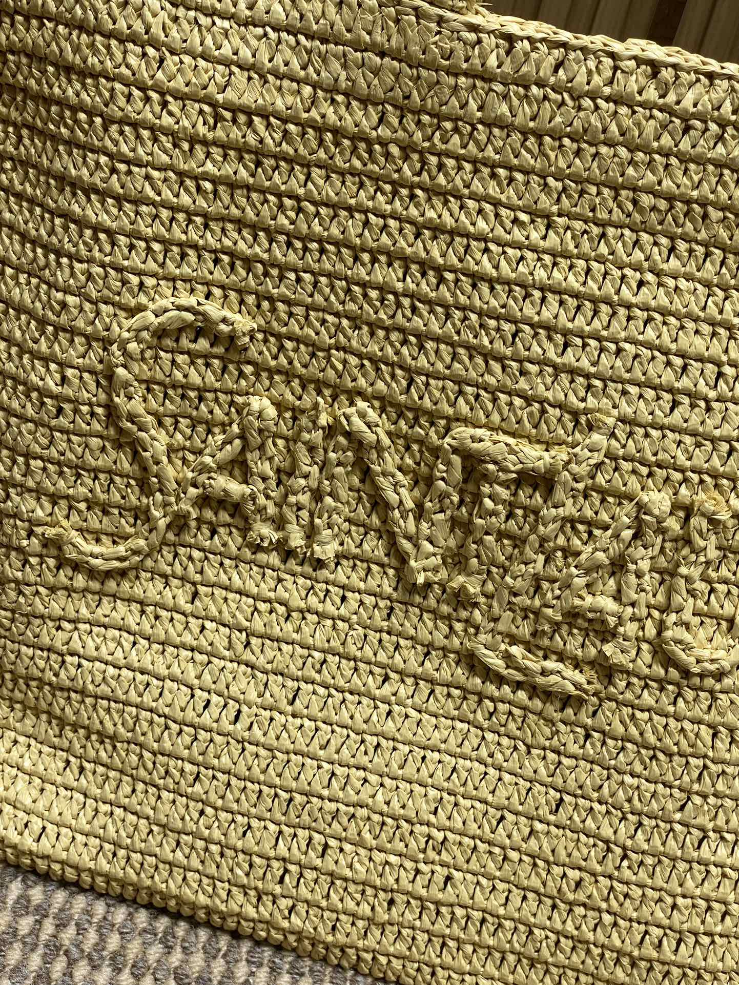 YSL Raffia Saint Laurent Logo Tote Bag