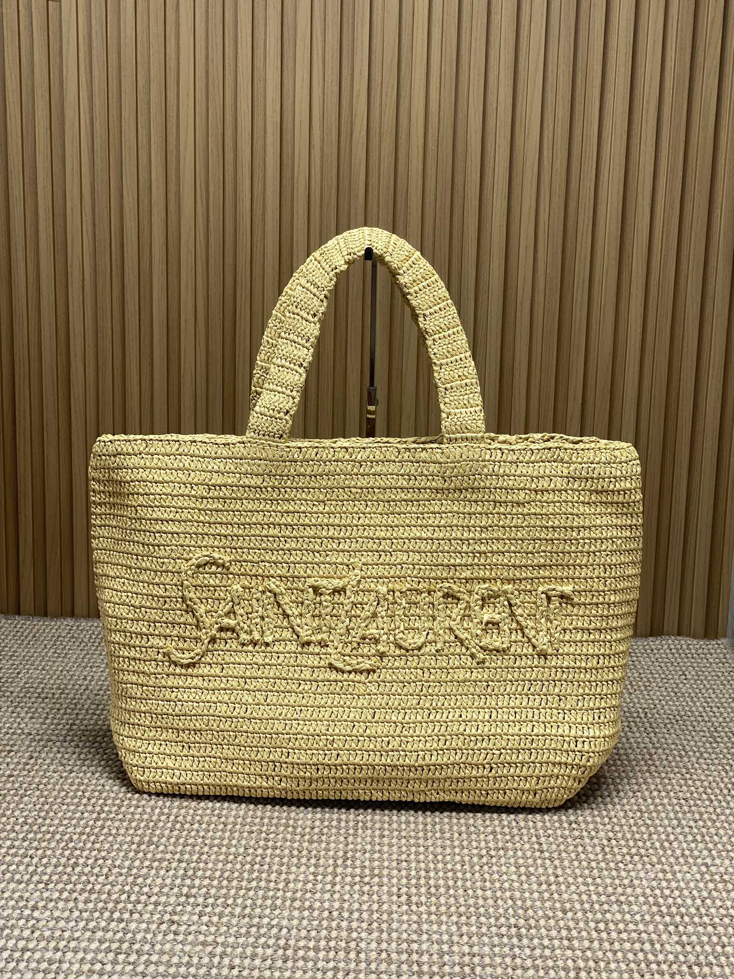 YSL Raffia Saint Laurent Logo Tote Bag