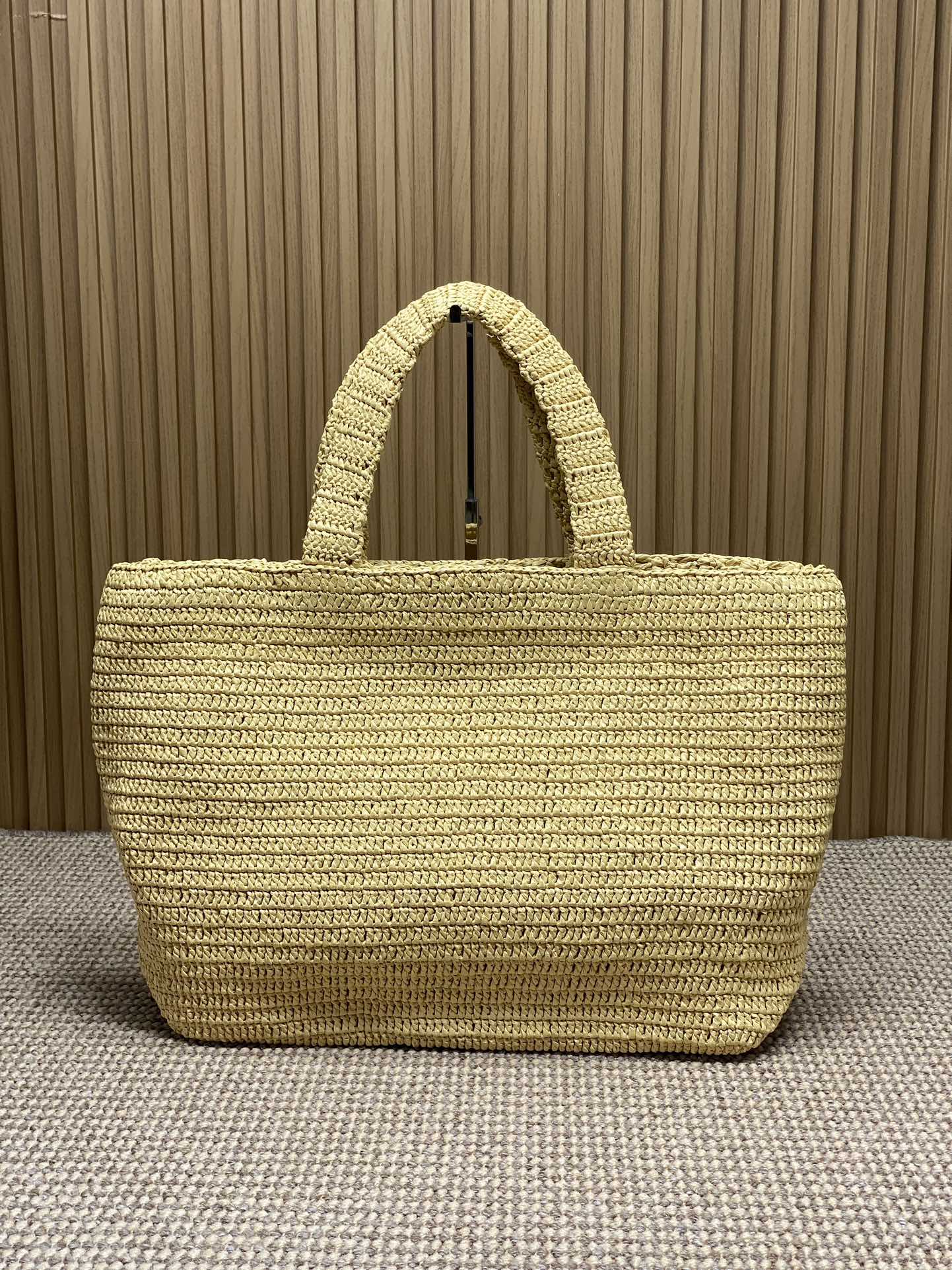 YSL Raffia Saint Laurent Logo Tote Bag