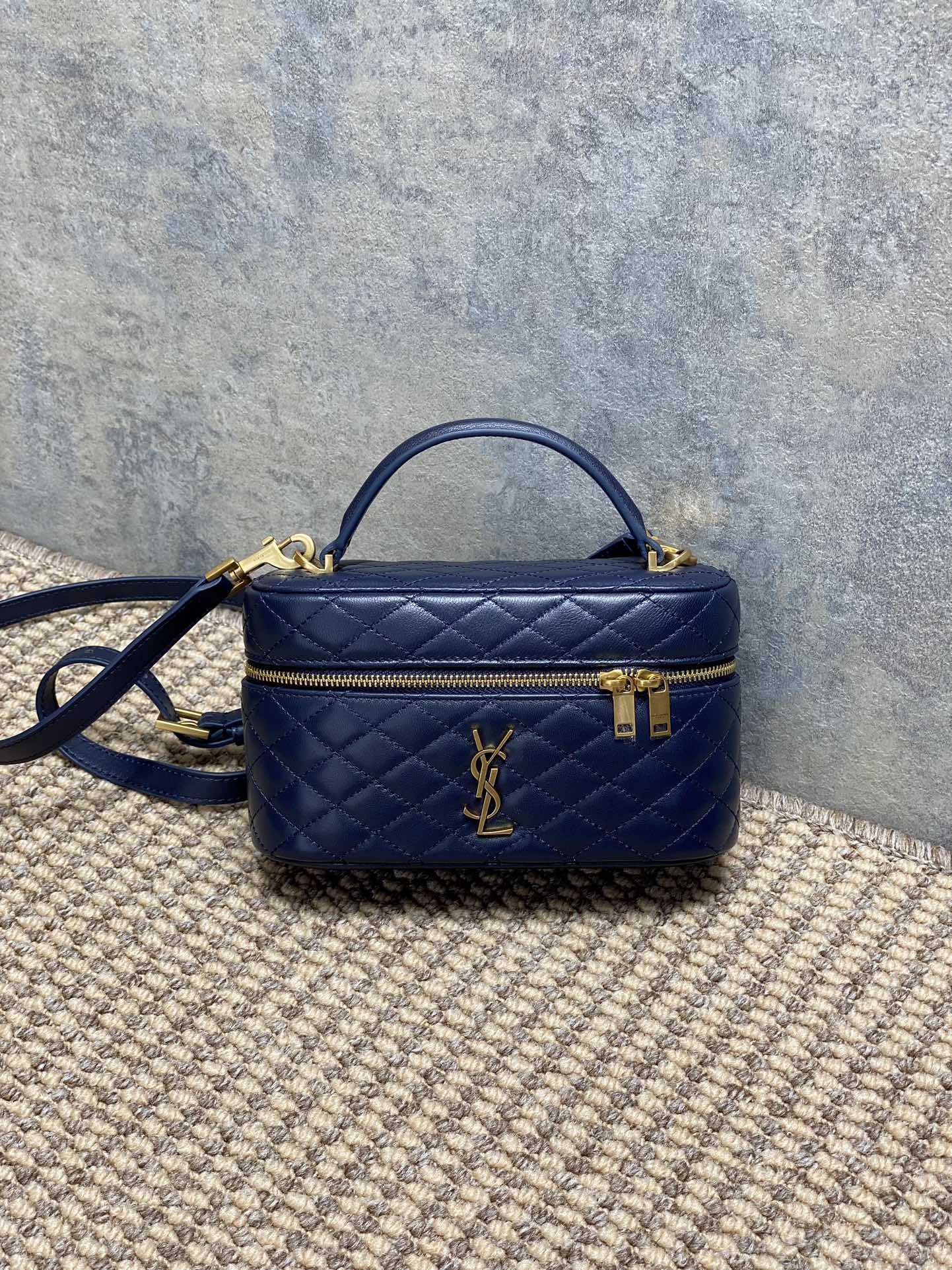 YSL Style Blue Leather Crossbody Bag Lookbook Reference image 1