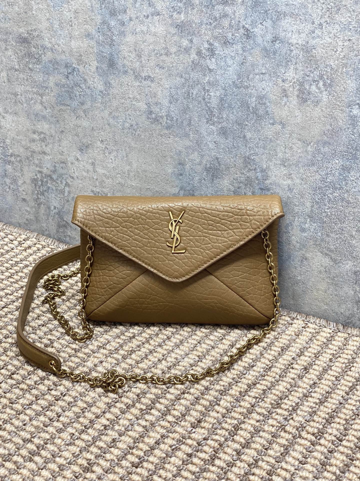 YSL Style Beige Leather Chain Bag Lookbook Reference image 1