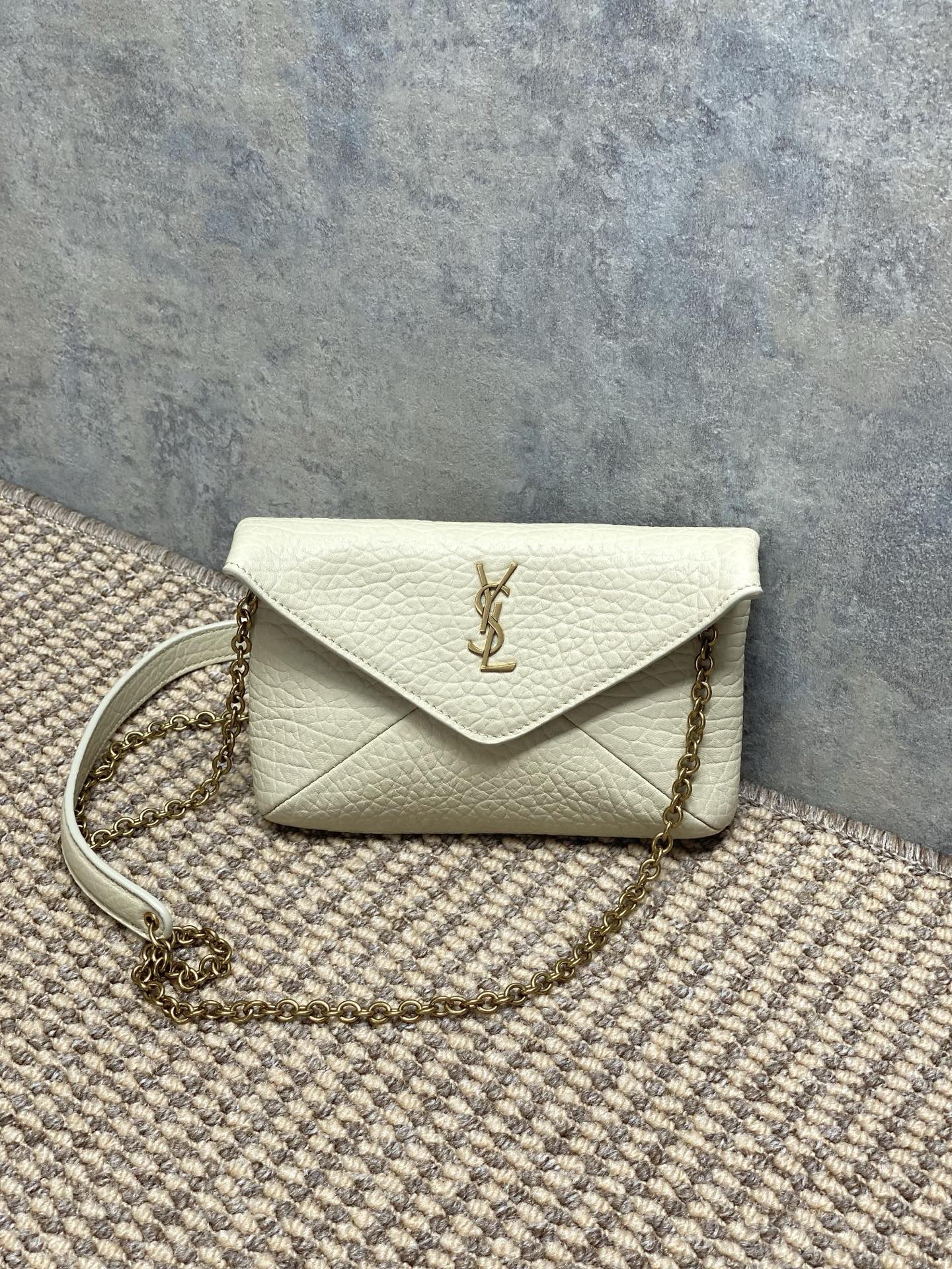 YSL Style White Leather Chain Bag Lookbook Reference image 1