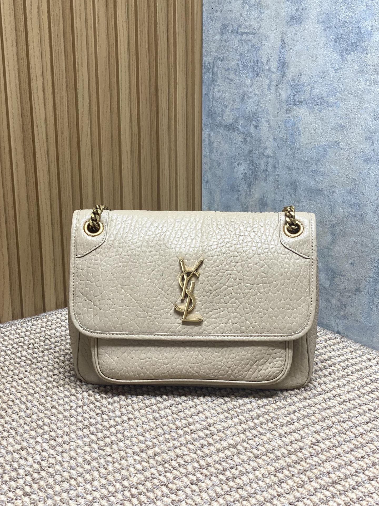 YSL Style Leather Chain Bag Lookbook Reference image 1