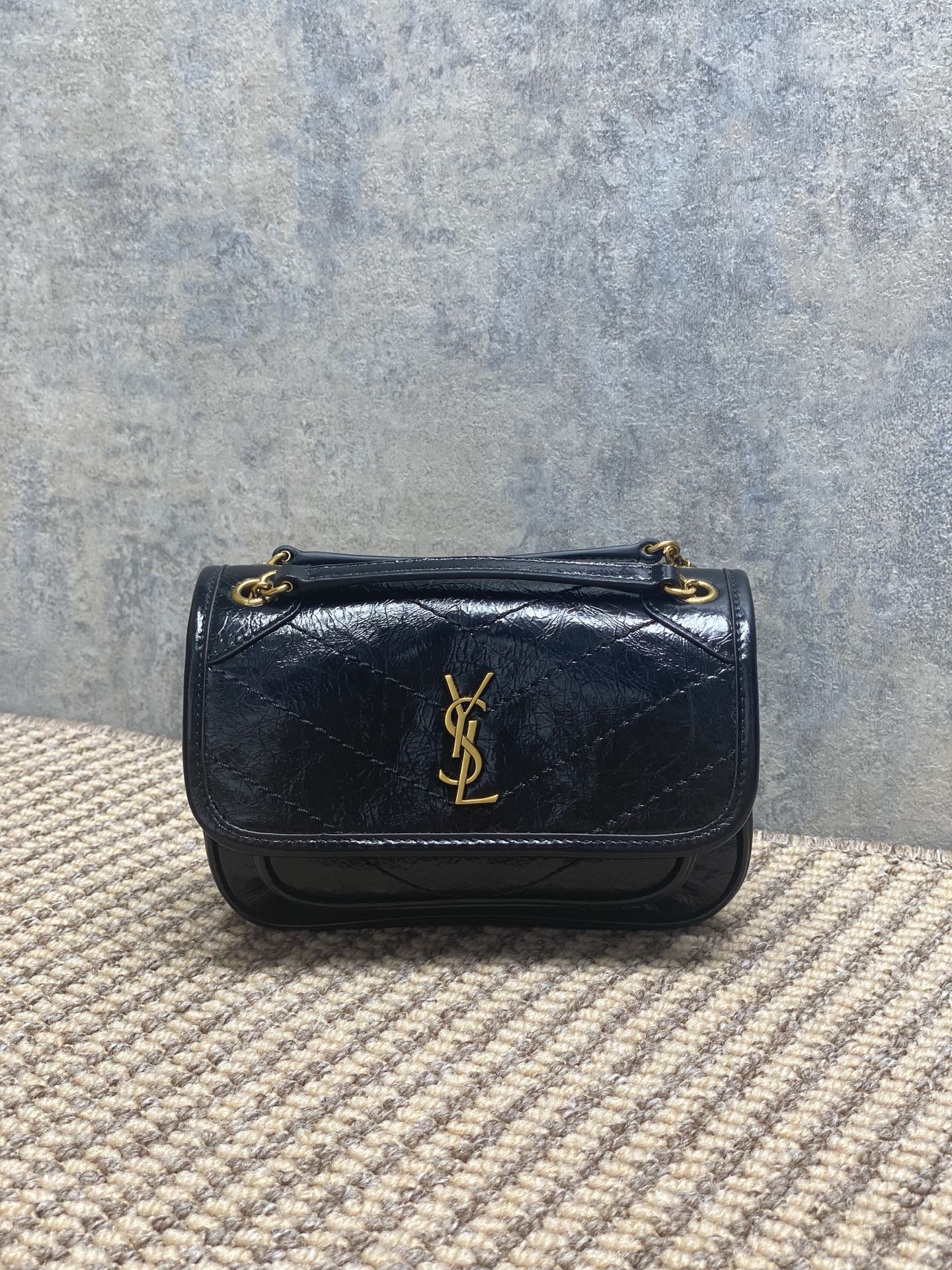 YSL Style Leather Chain Bag Lookbook Reference image 1