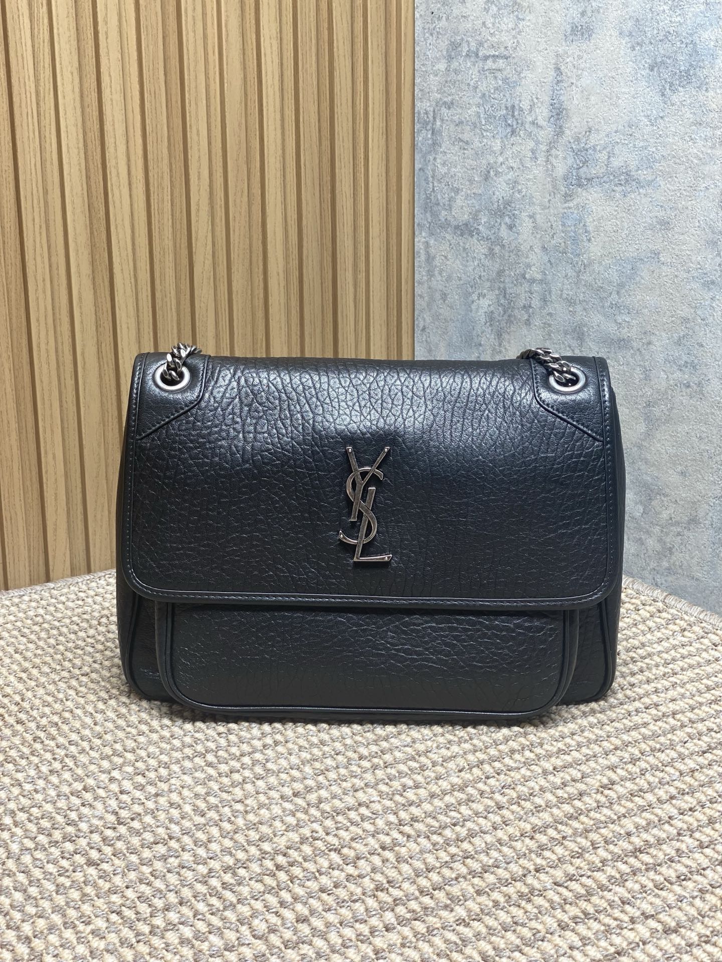 YSL Style Leather Chain Bag Lookbook Reference image 1
