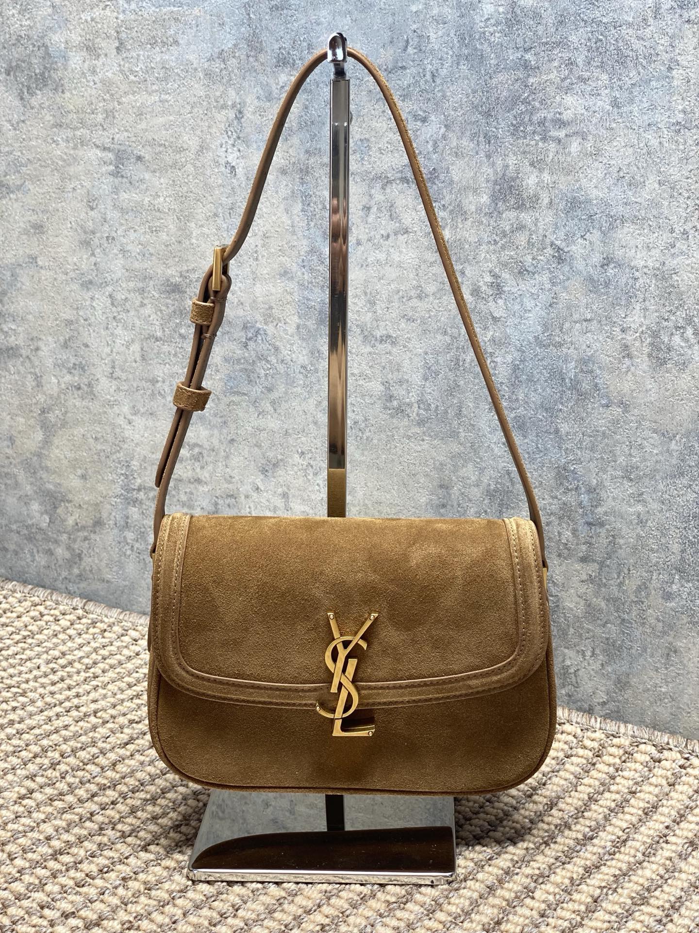 Yves Saint Laurent Solferino Mini Suede Shoulder Bag - Elegant & Compact