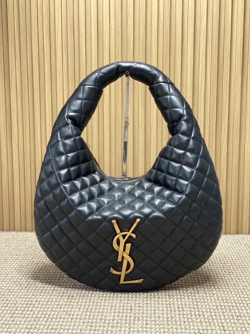 Yves Saint Laurent BABY ICARE Quilted Leather Hobo Bag,Black,Large-Size 1 Yves Saint Laurent BABY ICARE Quilted Leather Hobo Bag,Black,Large-Size