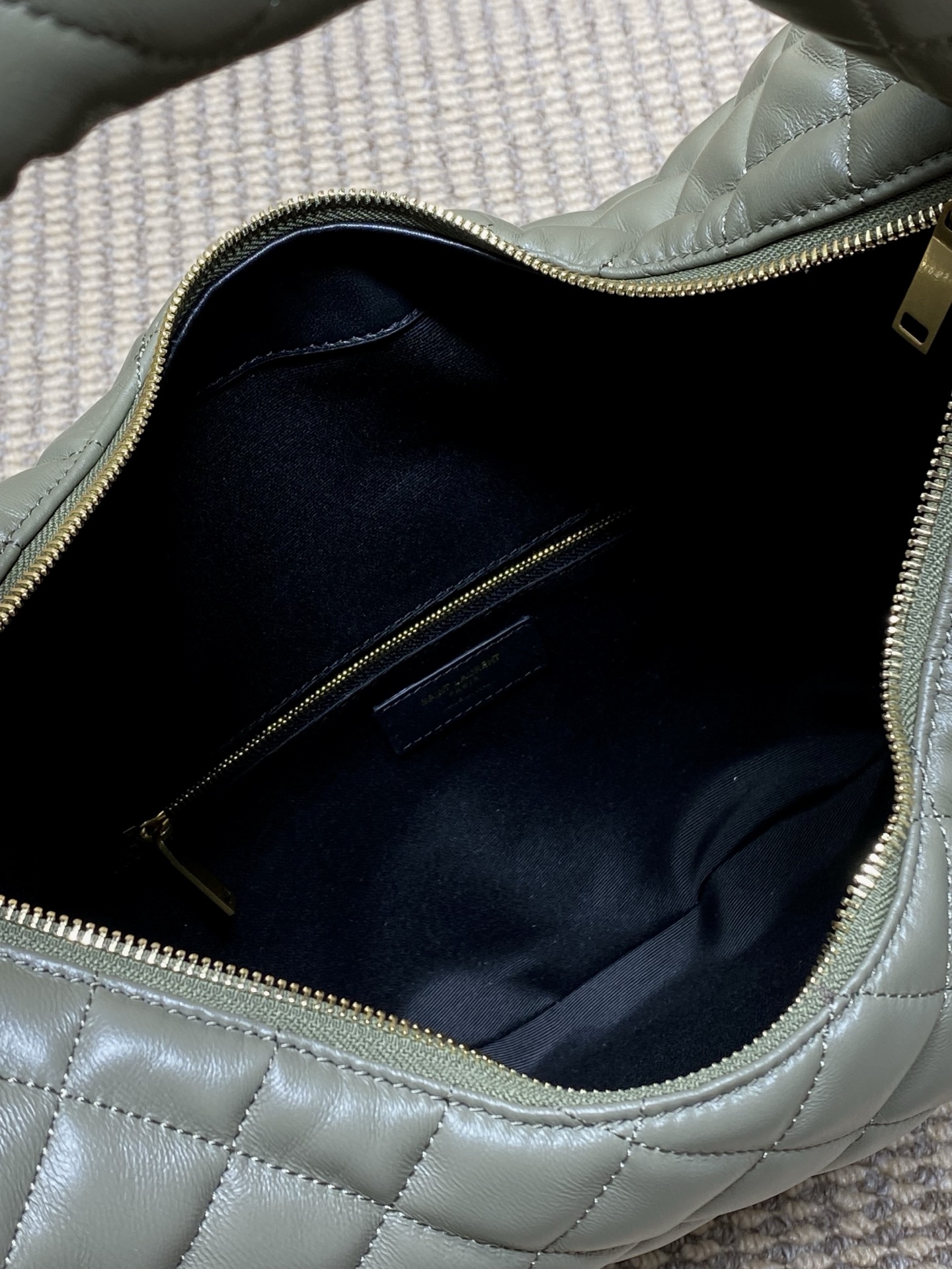 Yves Saint Laurent BABY ICARE Large Hobo Bag in Gray-Green Quilted Leather 10 i1757313627616 8306 0 8