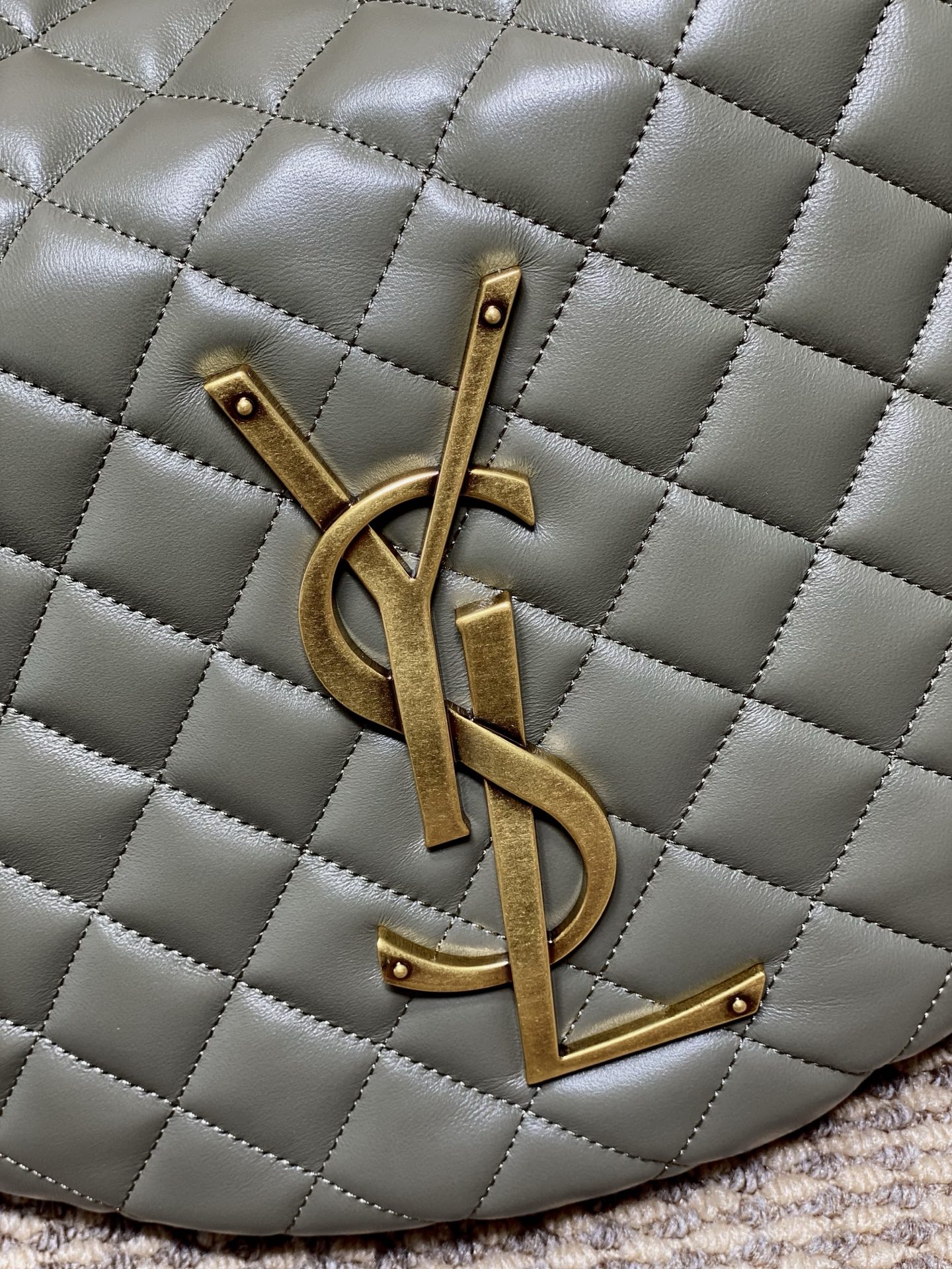 Yves Saint Laurent BABY ICARE Large Hobo Bag in Gray-Green Quilted Leather 7 i1757313627906 4404 0 5