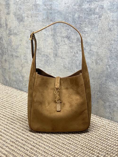Yves Saint Laurent Rose Caramel Suede Hobo Bag - Chic and Lightweight 1 Yves Saint Laurent Rose Caramel Suede Hobo Bag - Chic and Lightweight