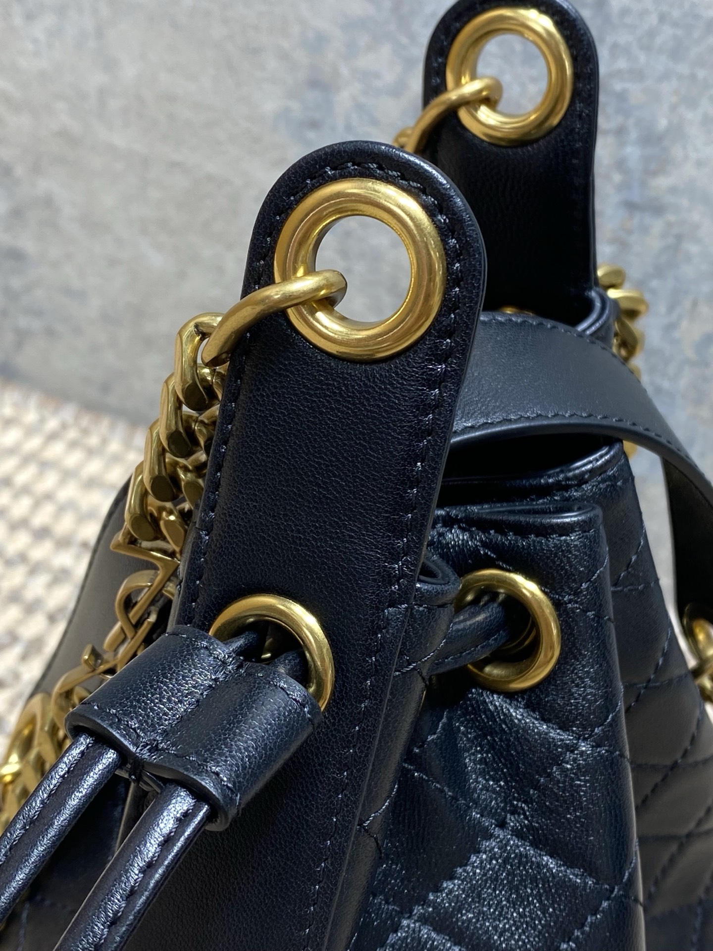 Saint Laurent Le Cassandre Bucket Bag Lambskin Leather with Chain Strap 5 i1758432283388 2625 0 3