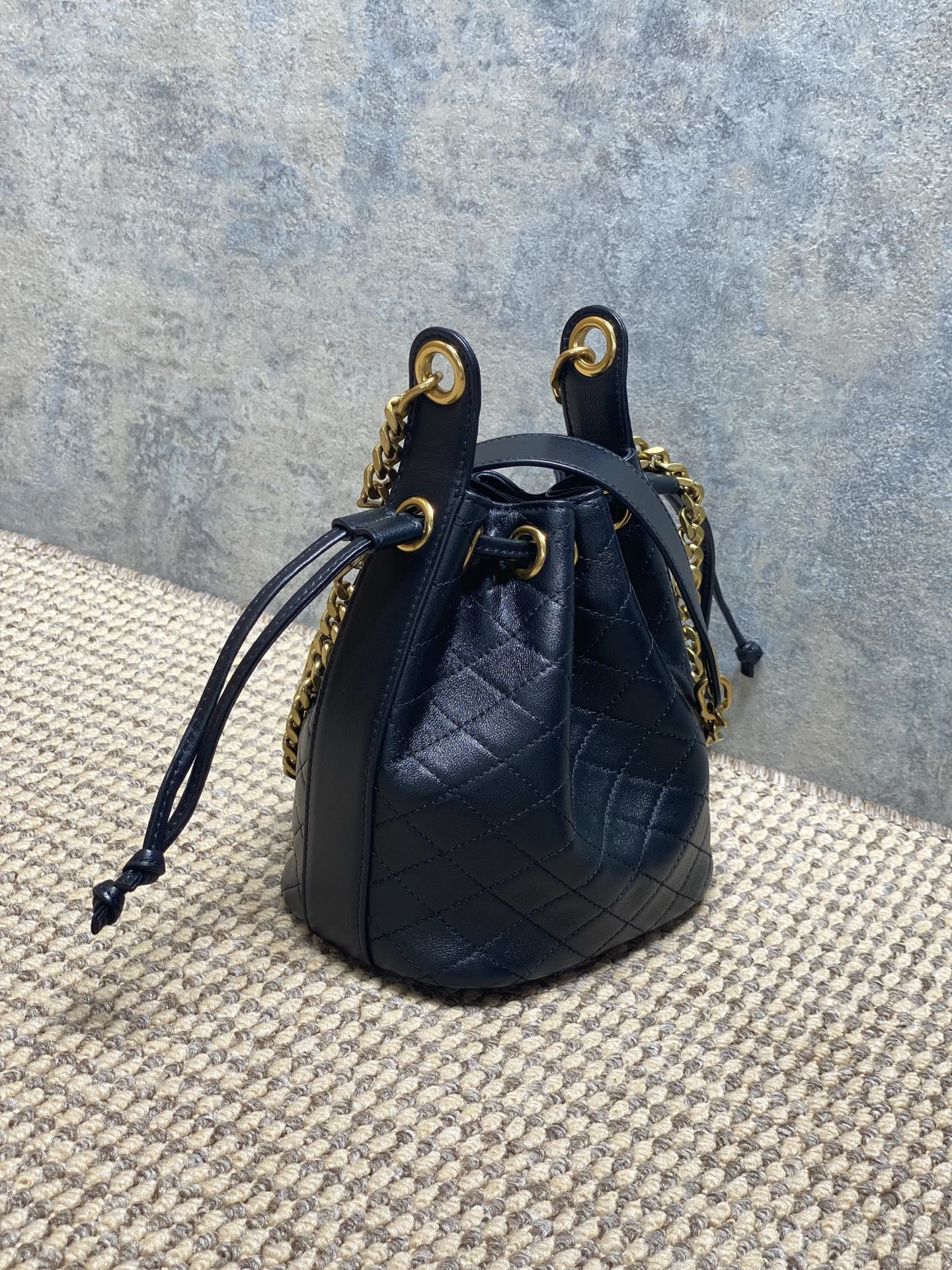 Saint Laurent Le Cassandre Bucket Bag Lambskin Leather with Chain Strap 4 i1758432299980 1407 0 2