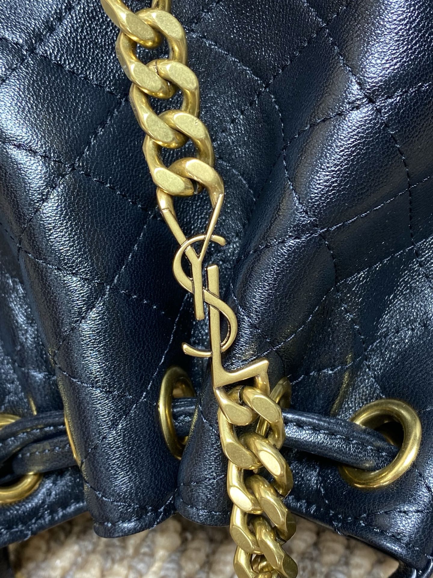 Saint Laurent Le Cassandre Bucket Bag Lambskin Leather with Chain Strap 8 i1758432303714 7178 0 6