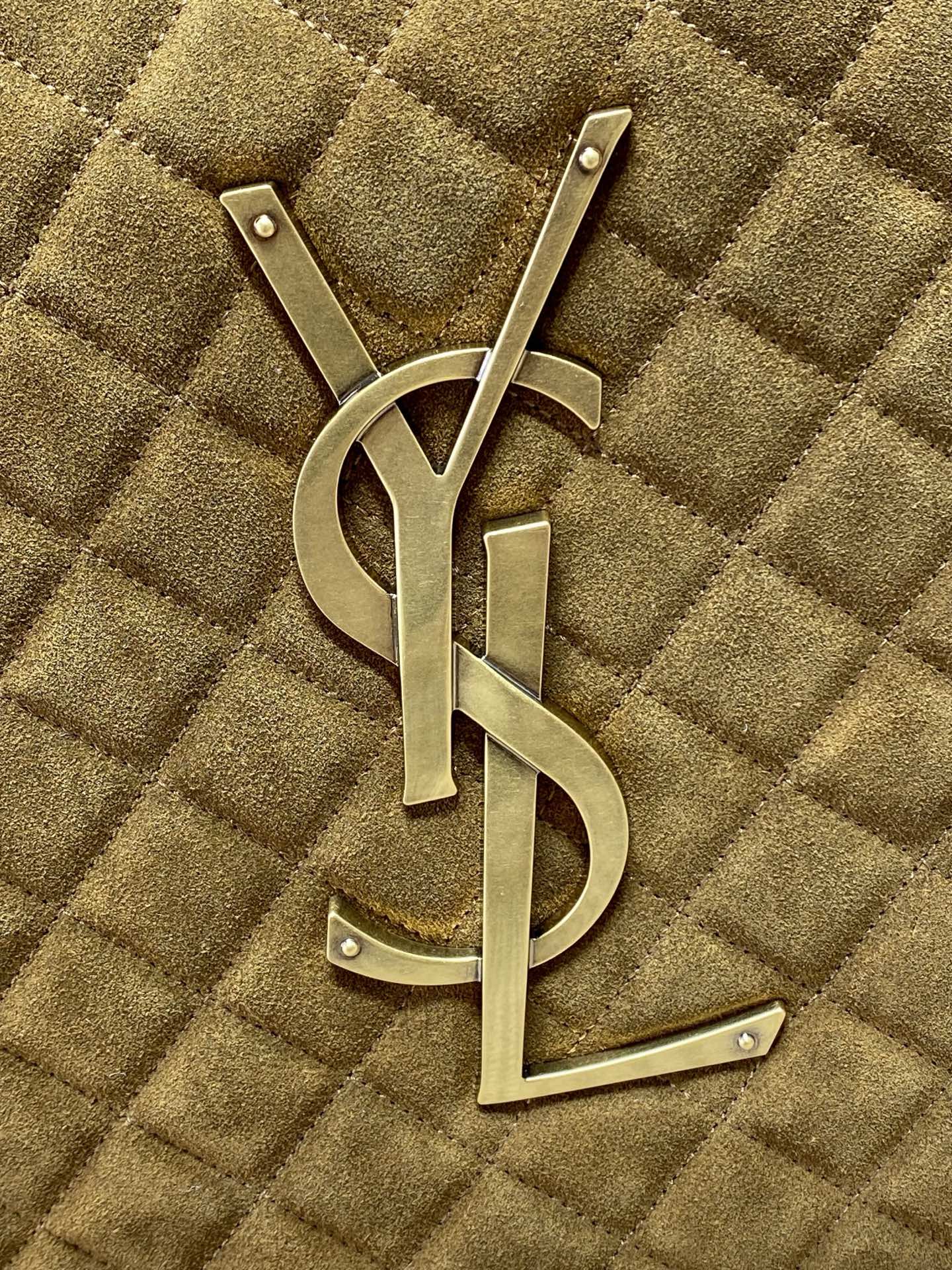 Yves Saint Laurent Suede Shopping Bag with Logo, 38x43x8cm 7 i1758517790434 7563 0 5