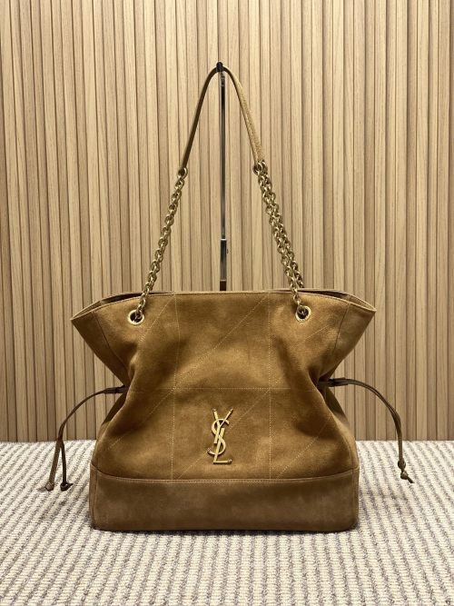 Yves Saint Laurent Large Pochon Caramel Suede Tote Bag - Stylish & Versatile 1 Yves Saint Laurent Large Pochon Caramel Suede Tote Bag - Stylish & Versatile